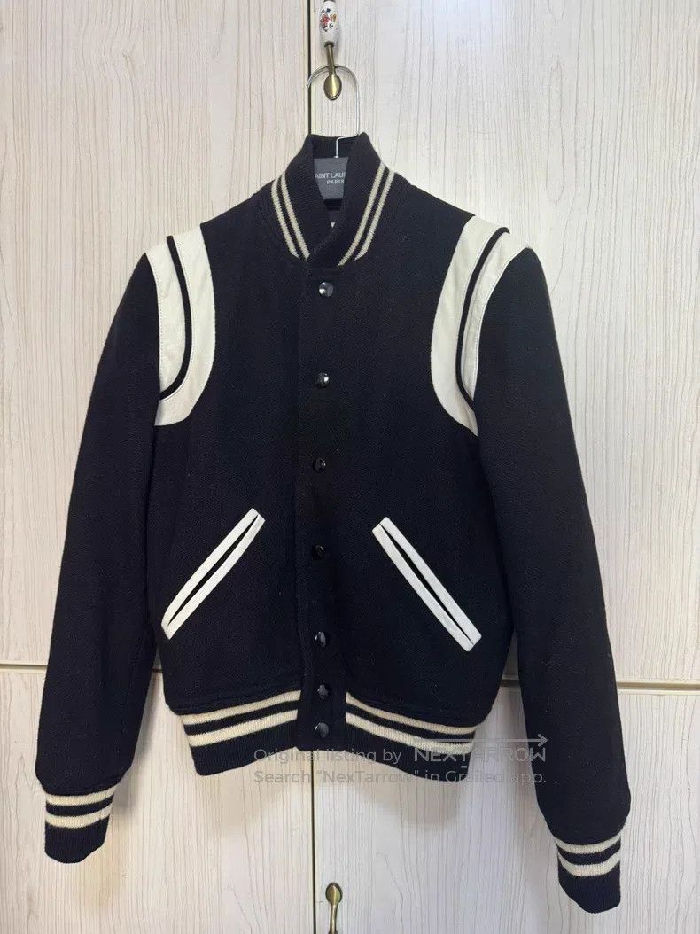 Saint Laurent Paris Saint Laurent Paris Black and White Leather Trim Wool Base Size XXS / US 00 / IT 34 - 1 Thumbnail
