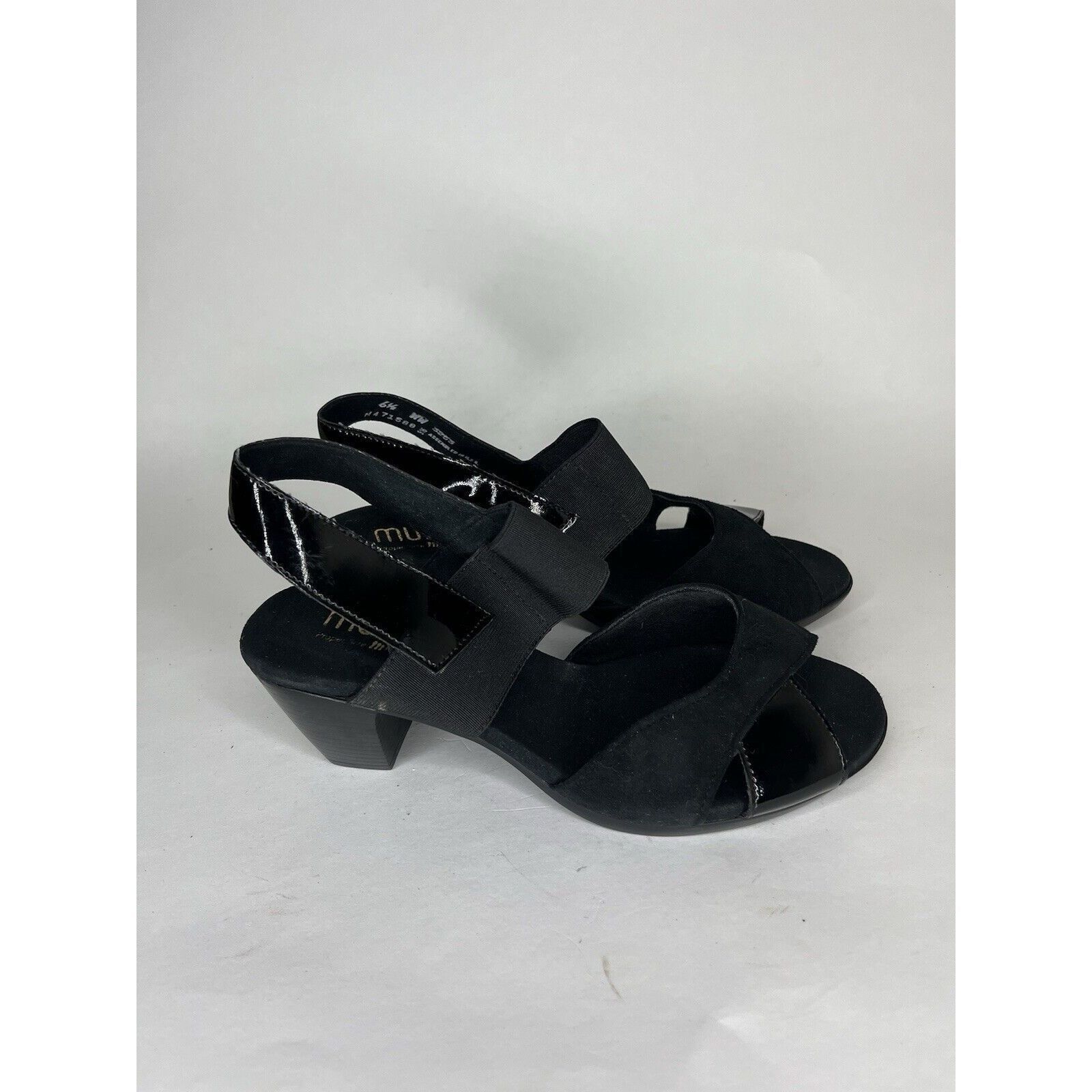 Other Munro Black Suede Patent Leather Slingback Heel Sandals Wome Size US 6.5 / IT 36.5 - 12 Thumbnail