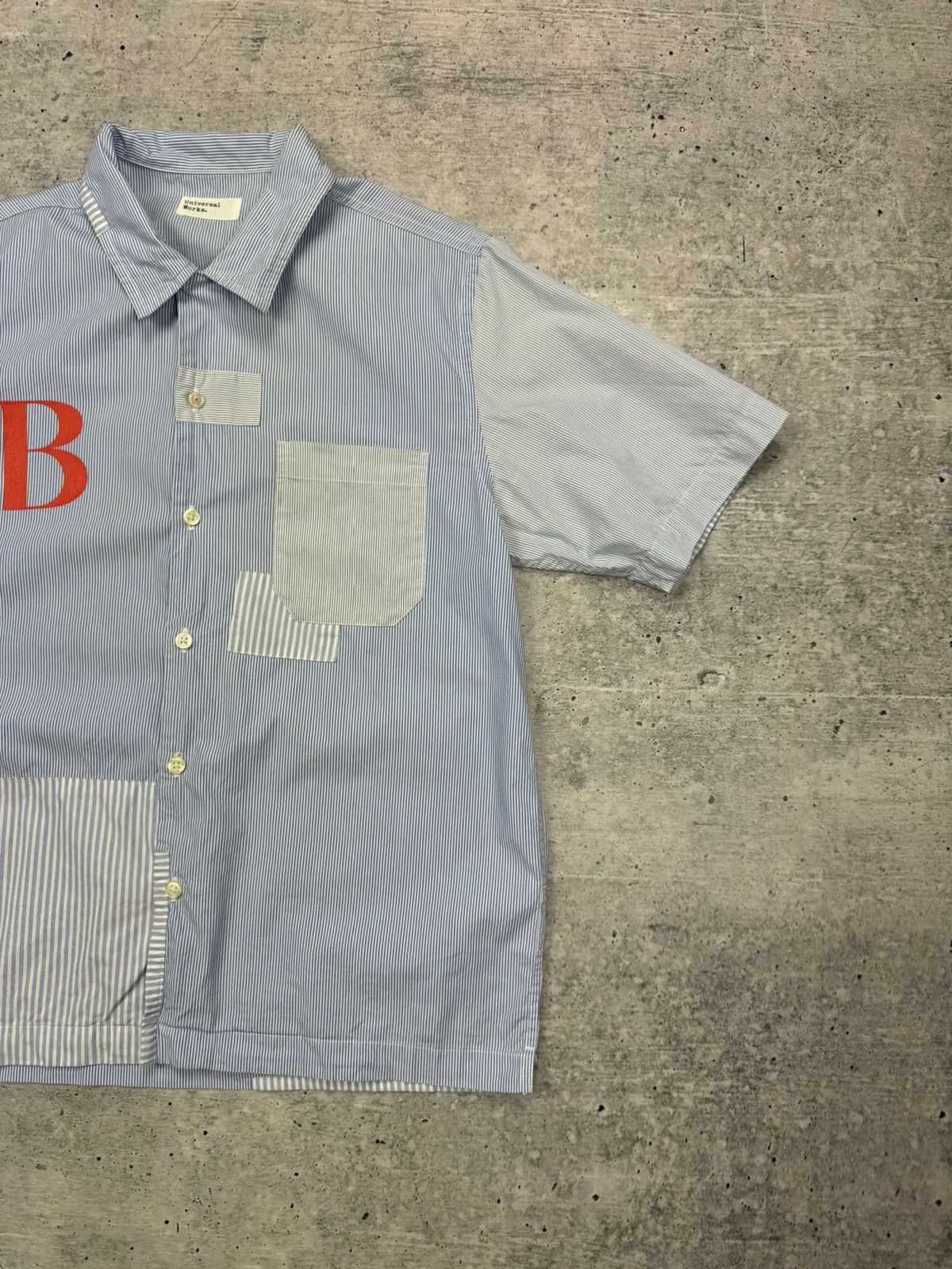 Universal Works Vintage Universal Works Big Logo Patchwork Button Shirt Y2K Size US S / EU 44-46 / 1 - 5 Thumbnail