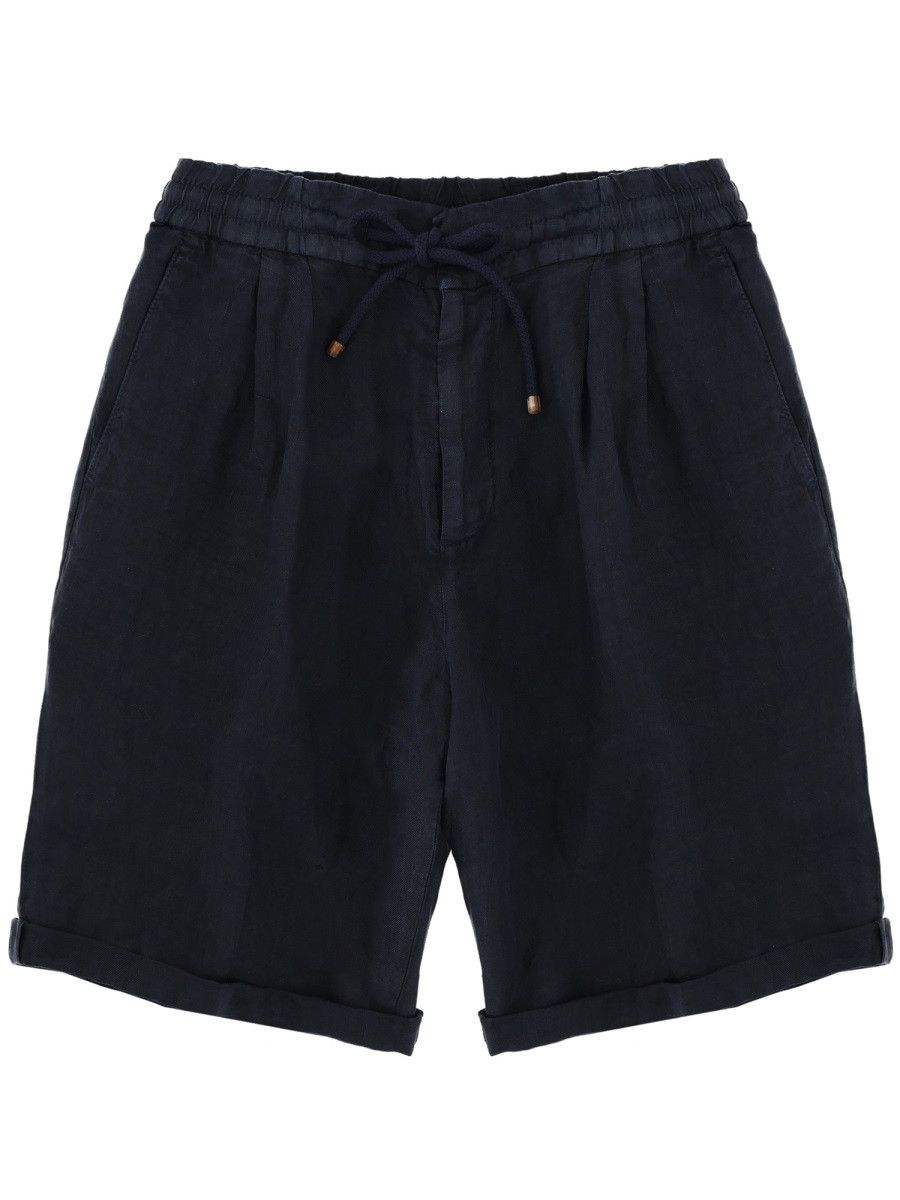 Brunello Cucinelli BRUNELLO CUCINELLI BERMUDA WITH ELASTIC - BLACK (IT 50) Size US 34 / EU 50 - 1 Thumbnail