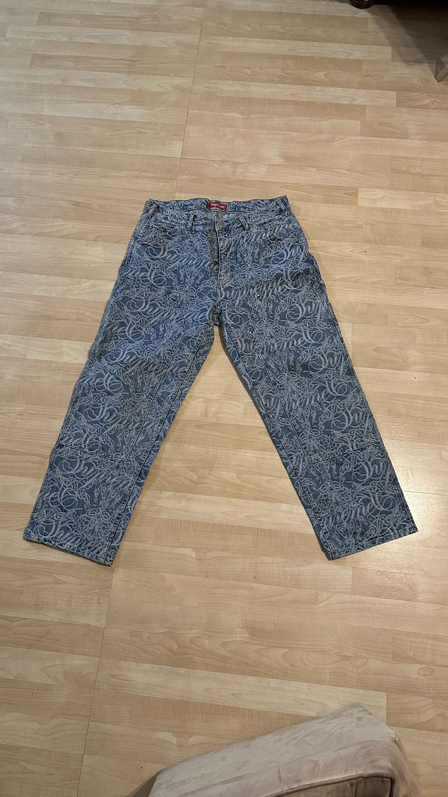 Supreme Jacquard denim carpenter pants