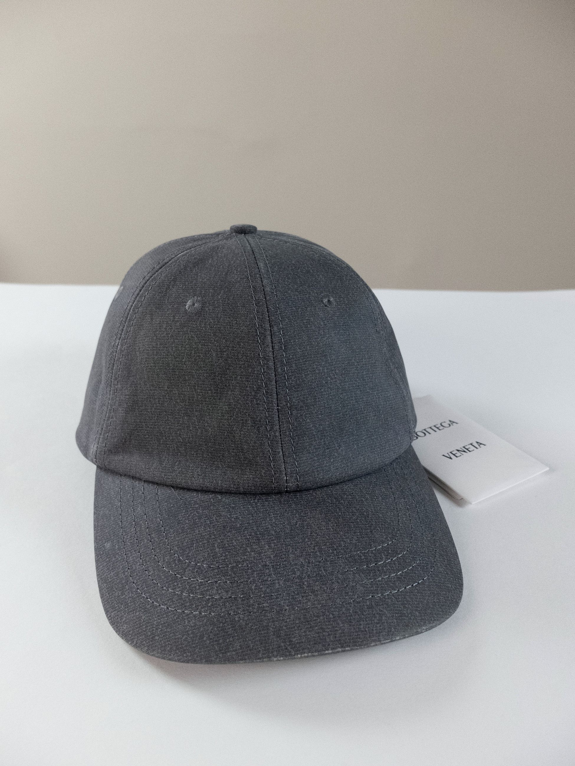 Bottega Veneta BOTTEGA VENETA gray jersey print nubuck leather baseball cap Size ONE SIZE - 1 Thumbnail