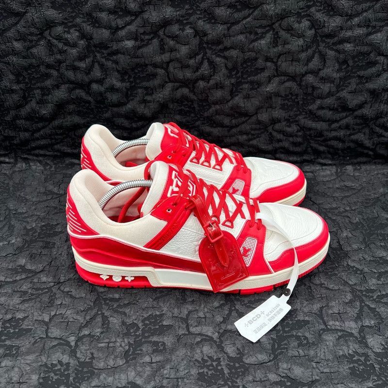 Louis Vuitton Louis Vuitton Red Trainer Sneakers for Men -2508 Size US 10.5 / EU 43-44 - 3 Thumbnail