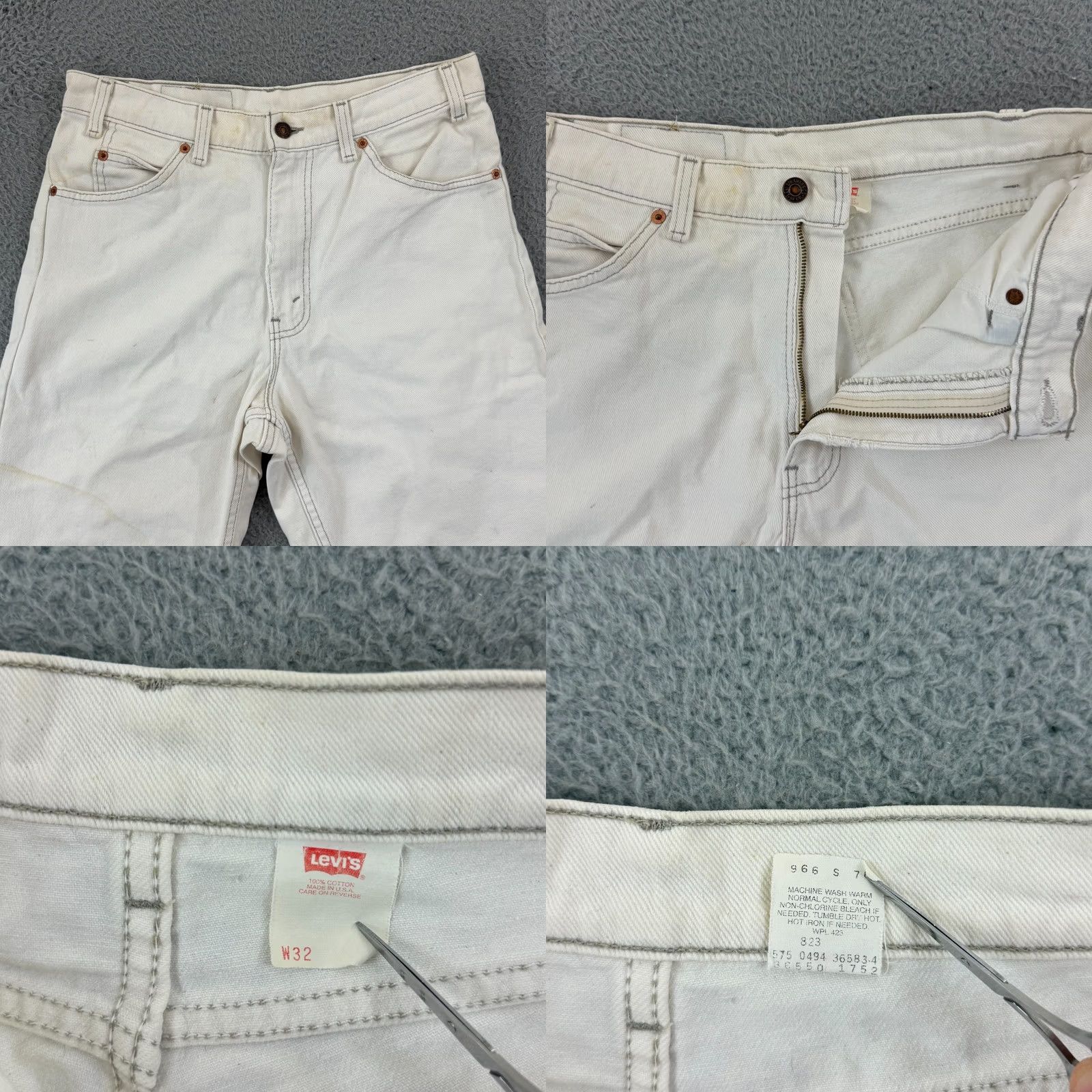 Levi's VINTAGE Levi’s 550 Shorts Men’s 31 White Light Wash Denim Orange Tab 10” Casual 90s USA Mens Size US 31 - 8 Thumbnail