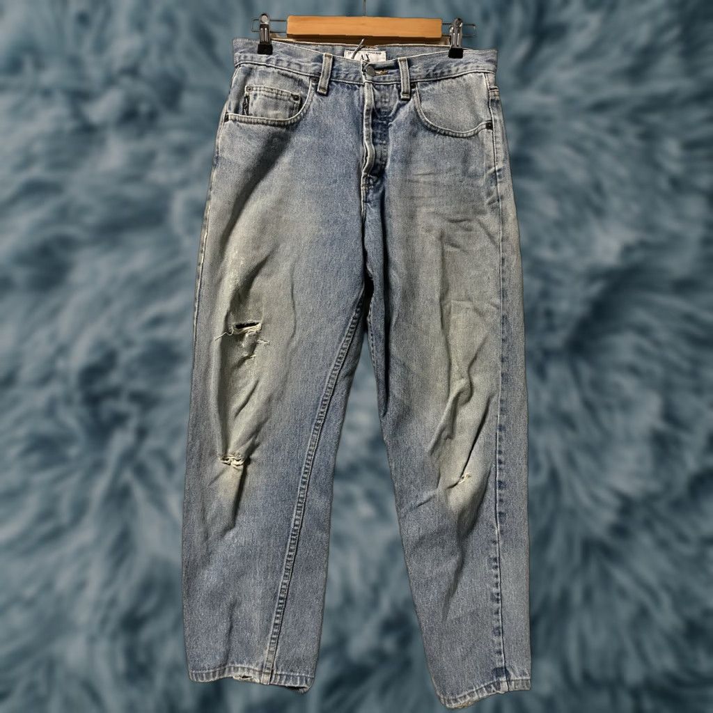 Armani Exchange VINTAGE Armani Exchange Mens Jeans 30 x 32 Denim Distressed 90s 5-Pocket Regular Blue Jeans Mens Size US 30 / EU 46 - 1 Thumbnail