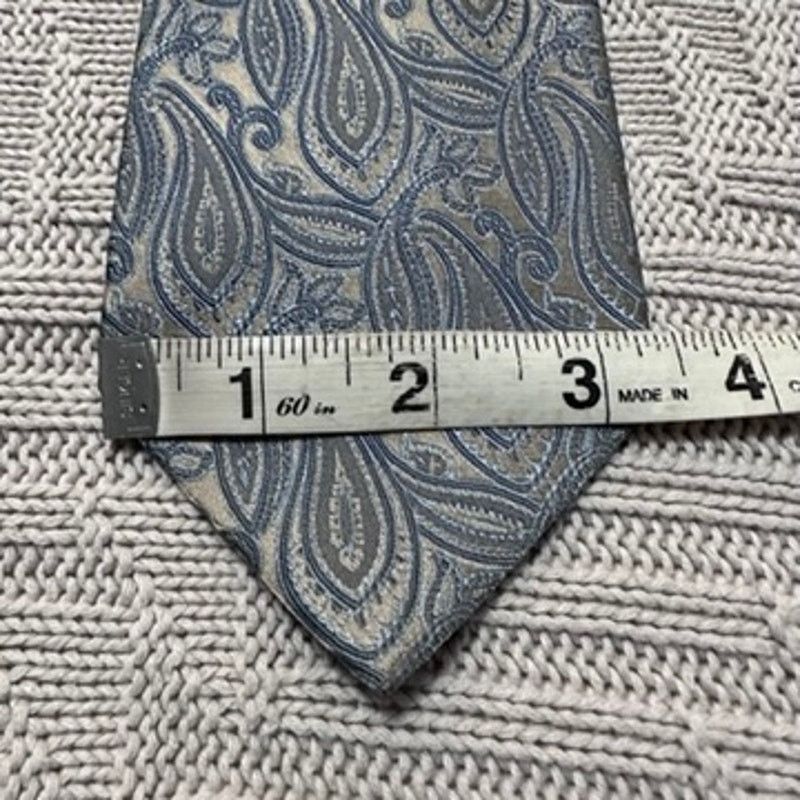 Michael Kors Michael Michael Kors silver monotone paisley silk tie Size ONE SIZE - 5 Thumbnail