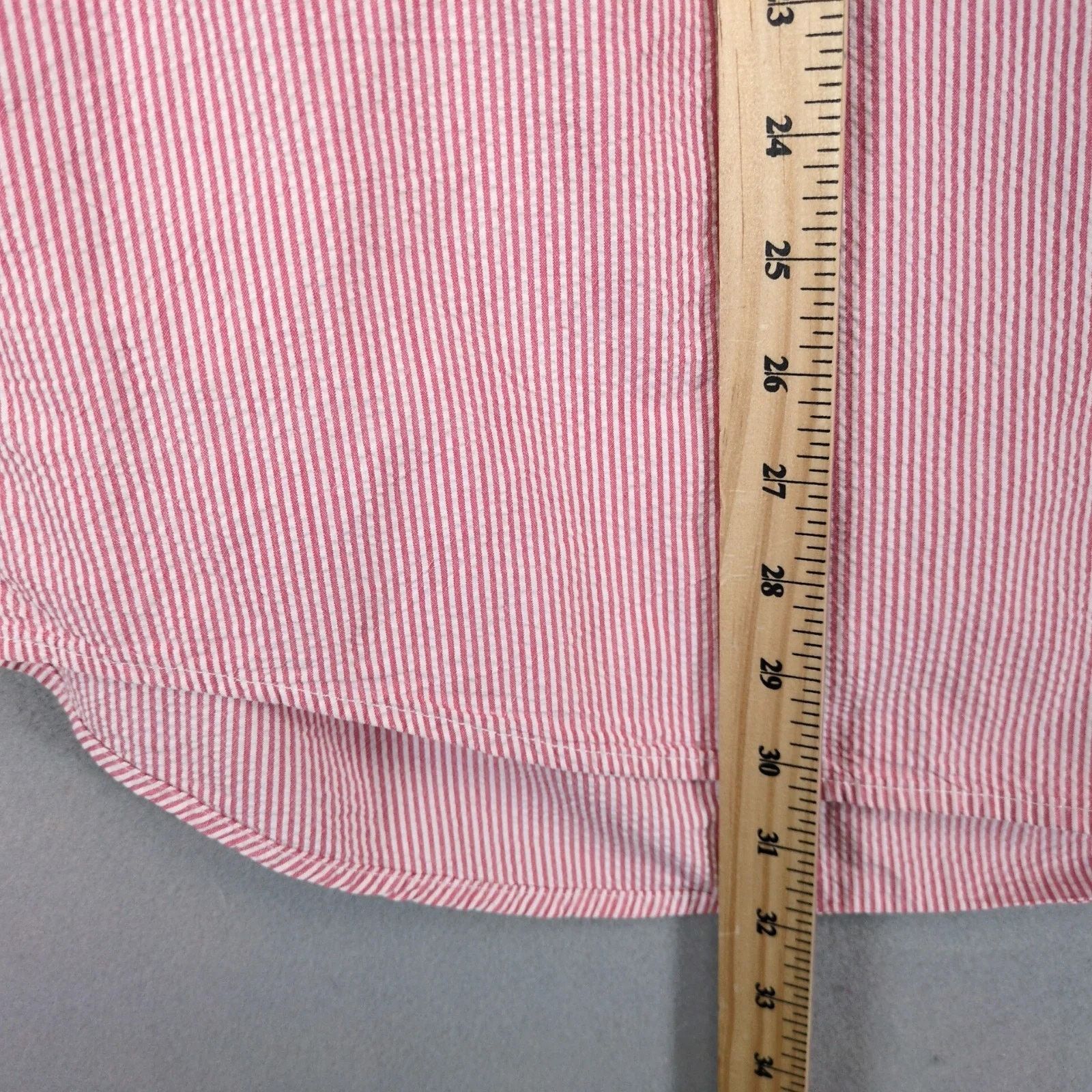 Eddie Bauer Vtg Y2K Eddie Bauer Red Striped Seersucker Button Down Shirt Size US XL / EU 56 / 4 - 7 Thumbnail