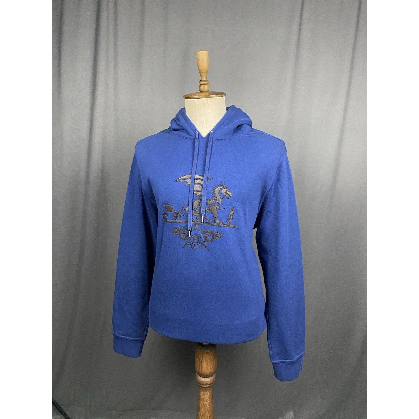 Hermes Hermès Big Logo Men's Blue Hoodie Sweater Size 2XL Size US XXL / EU 58 / 5 - 2 Thumbnail