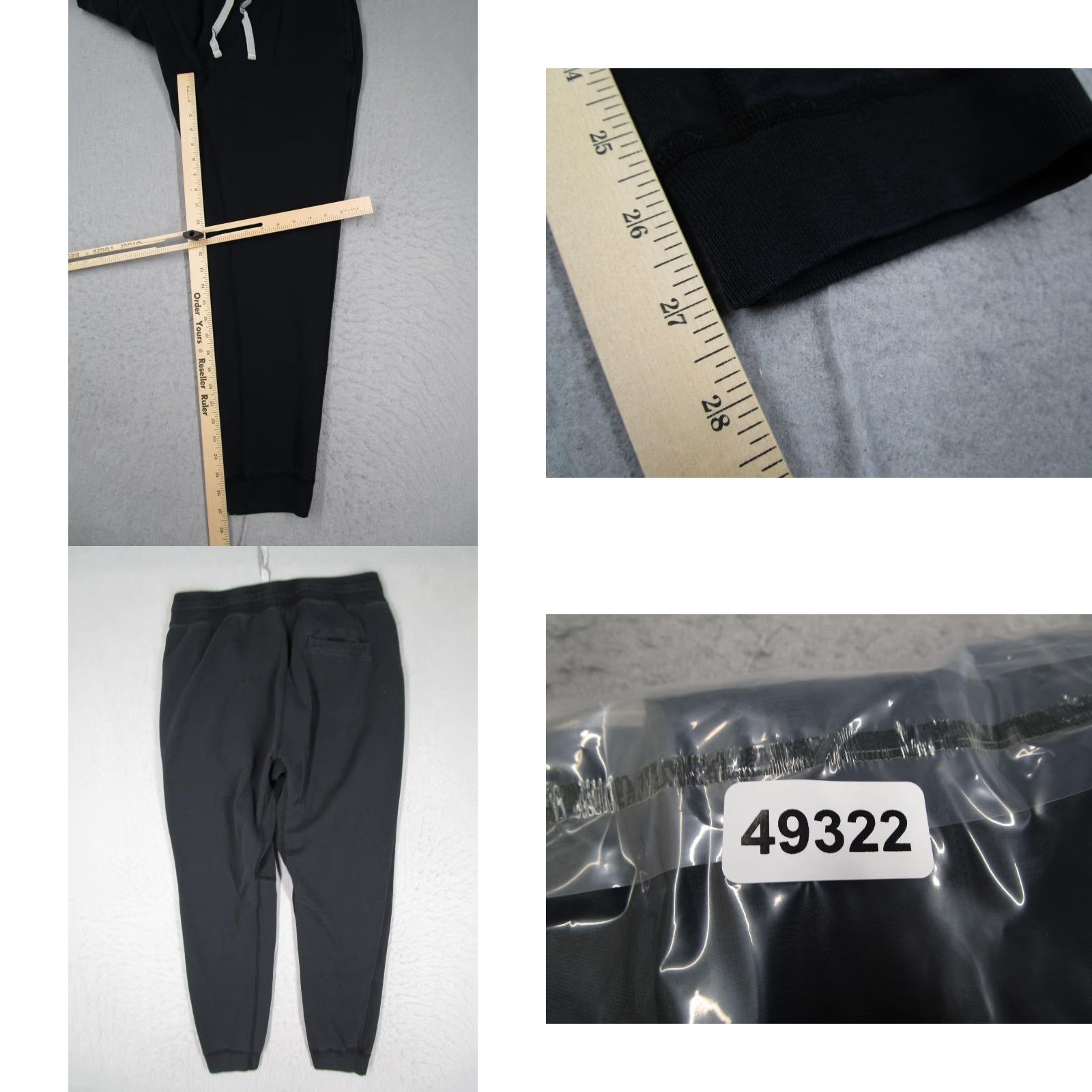 Vintage WINGS+HORNS Black Pima Cotton Jogger Sweatpants Mens Large Drawstring Activewear Size US 33 - 8 Thumbnail