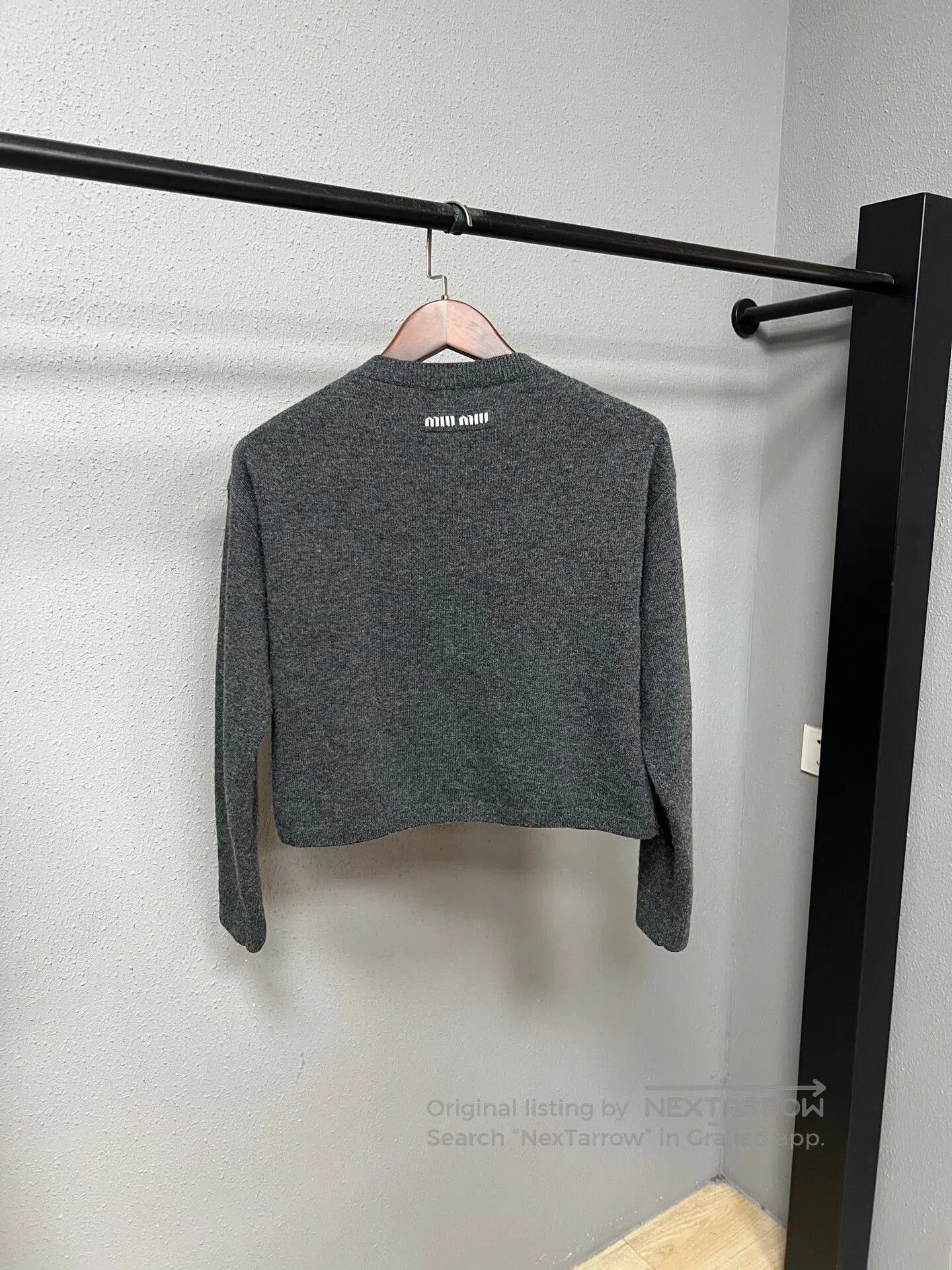 Miu Miu Miu Miu Cardigan with back slogan| Size S / US 4 / IT 40 - 1 Thumbnail