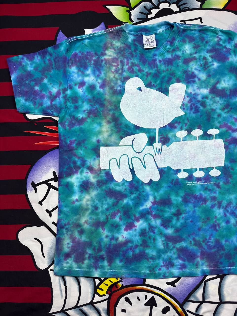 Band Tees NFA Vintage 1994 Woodstock Ventures Concert Tie Dye T-Shirt Size US XL / EU 56 / 4 - 2 Thumbnail