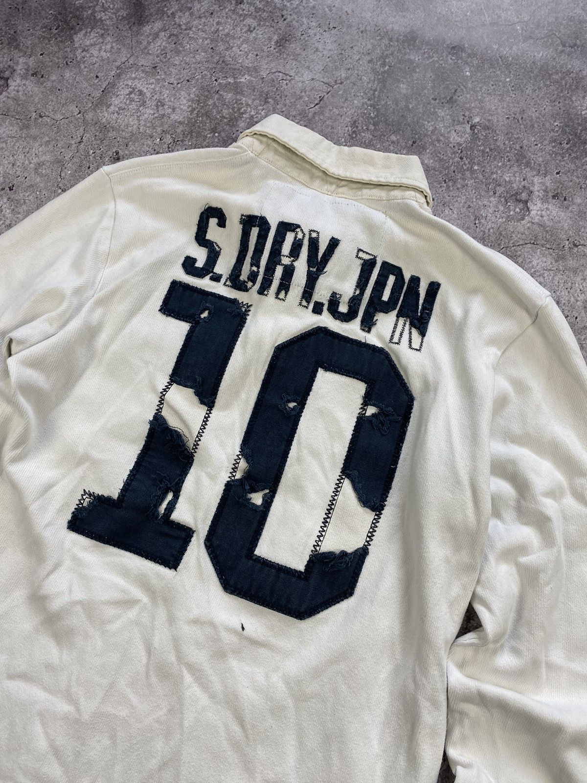 Japanese Brand × Junya Watanabe × Yohji Yamamoto Vintage Y2k Japanesse distressed #10Rugby Shirt Streetwear Size US L / EU 52-54 / 3 - 2 Thumbnail