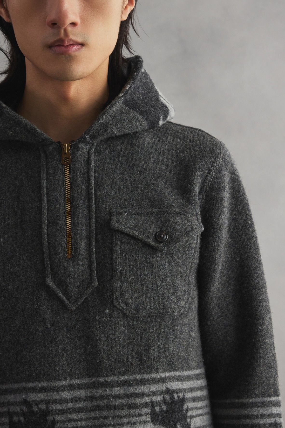 RRL Ralph Lauren RRL Ralph Lauren Zip-Neck Wool Blend Knit with Deer Motif Size US S / EU 44-46 / 1 - 1 Thumbnail