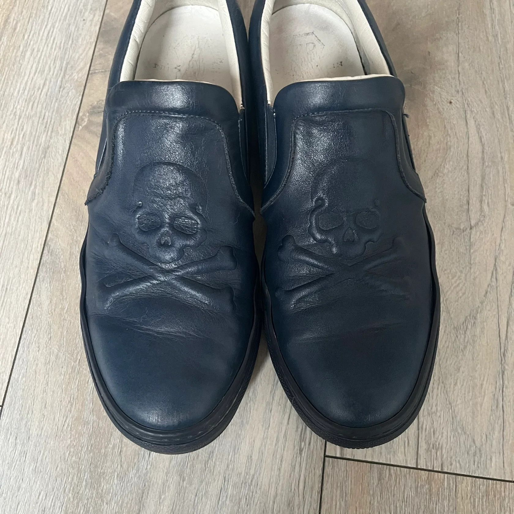 Philipp Plein Philipp Plein Navy Skull Slip Ons Size US 9 / EU 42 - 3 Thumbnail