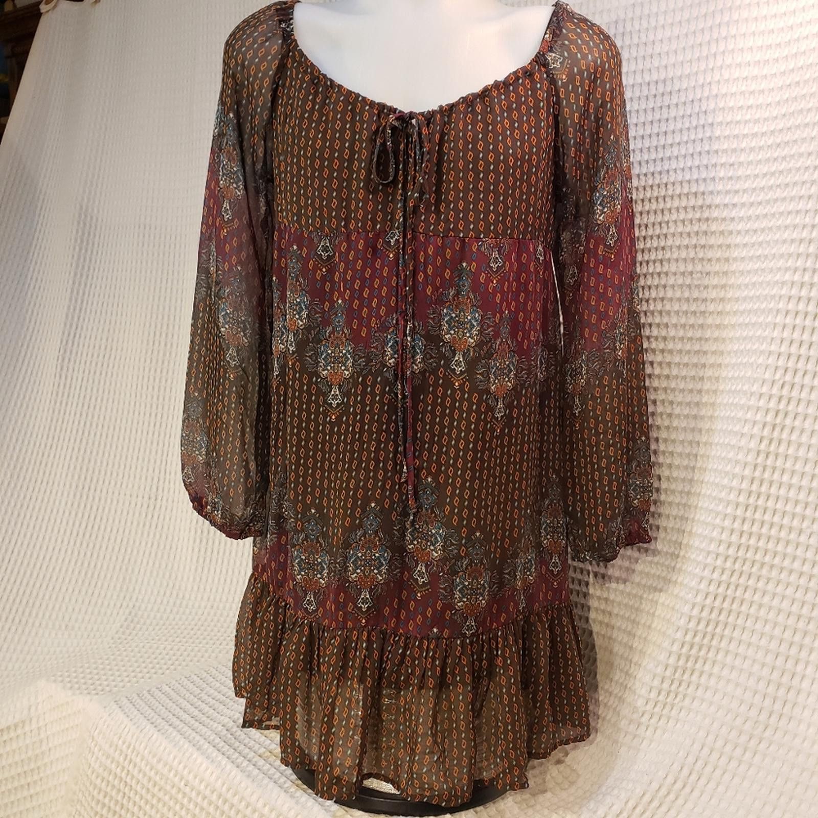 Other Xhilaration tunic / Brown and multi-colored print. Size L / US 10 / IT 46 - 1 Thumbnail