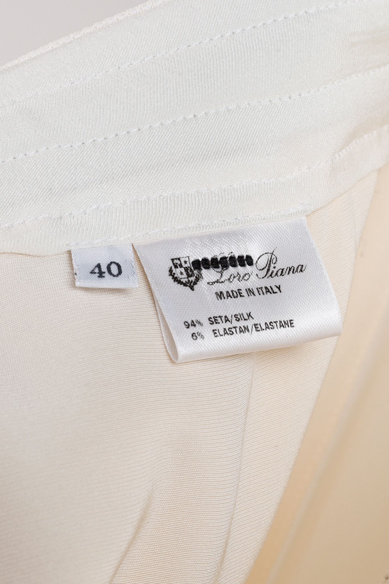 Loro Piana Loro Piana Cream Silk Crepe Drawstring Trousers Size 28" / US 6 / IT 42 - 9 Thumbnail