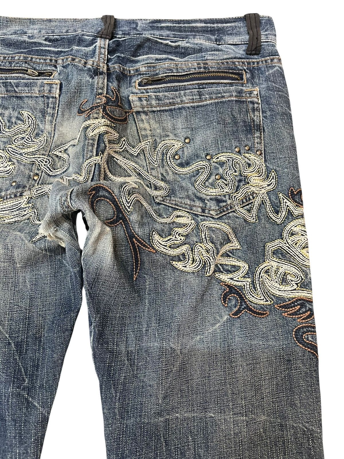 Japanese Brand Vintage Japanese Brand Embroidery Whiskers Denim Size US 34 / EU 50 - 10 Thumbnail