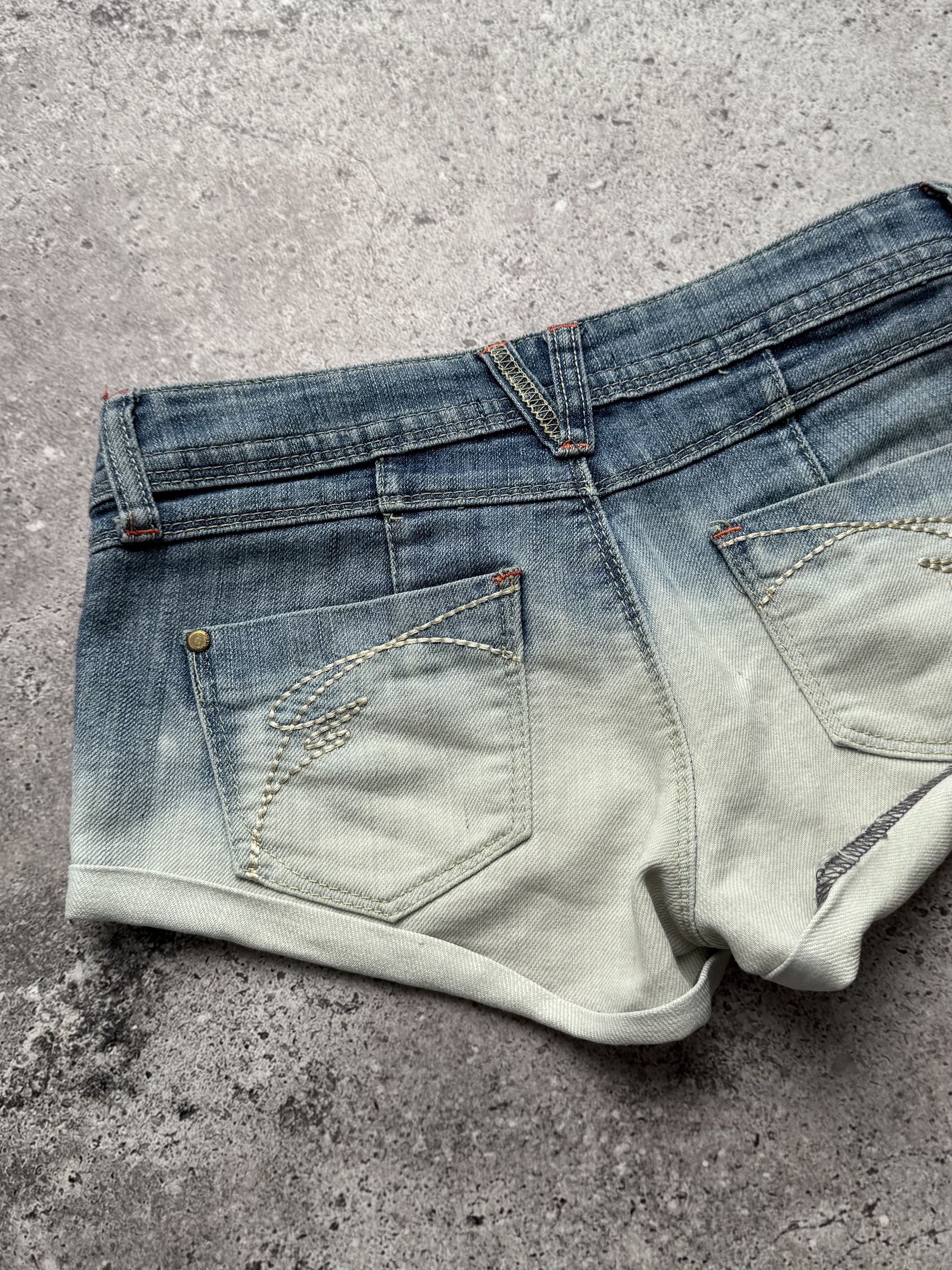 Vintage Vintage Denim Gradient Mini Shorts (E8) Size 26" / US 2 / IT 38 - 5 Thumbnail