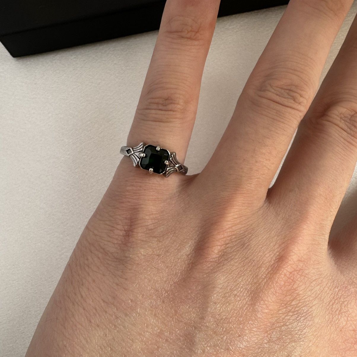 Other Adjustable Green Zircon Ring for Men Women Size ONE SIZE - 5 Thumbnail