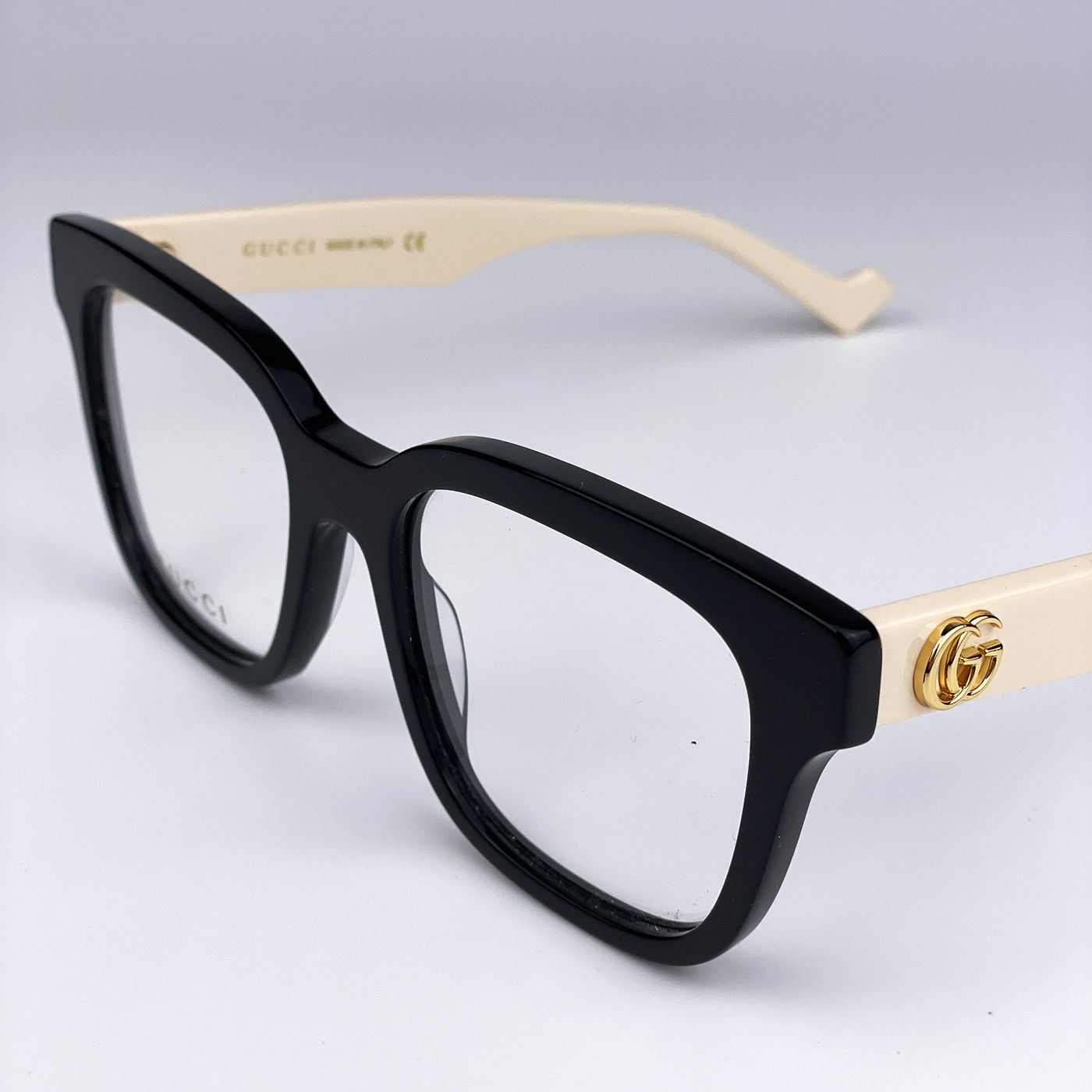 Gucci NEW Gucci GG0958O 005 Black White Square Unisex Eyeglasses Size ONE SIZE - 6 Thumbnail