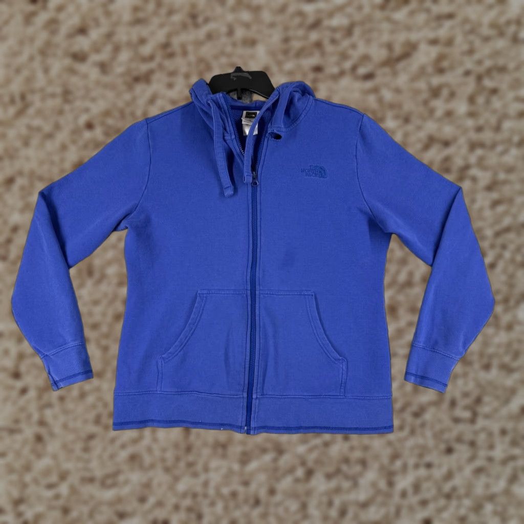 The North Face The North Face Jacket Women Large Blue Full Zip Hoodie Jersey Fabric READ Size L / US 10 / IT 46 - 1 Thumbnail