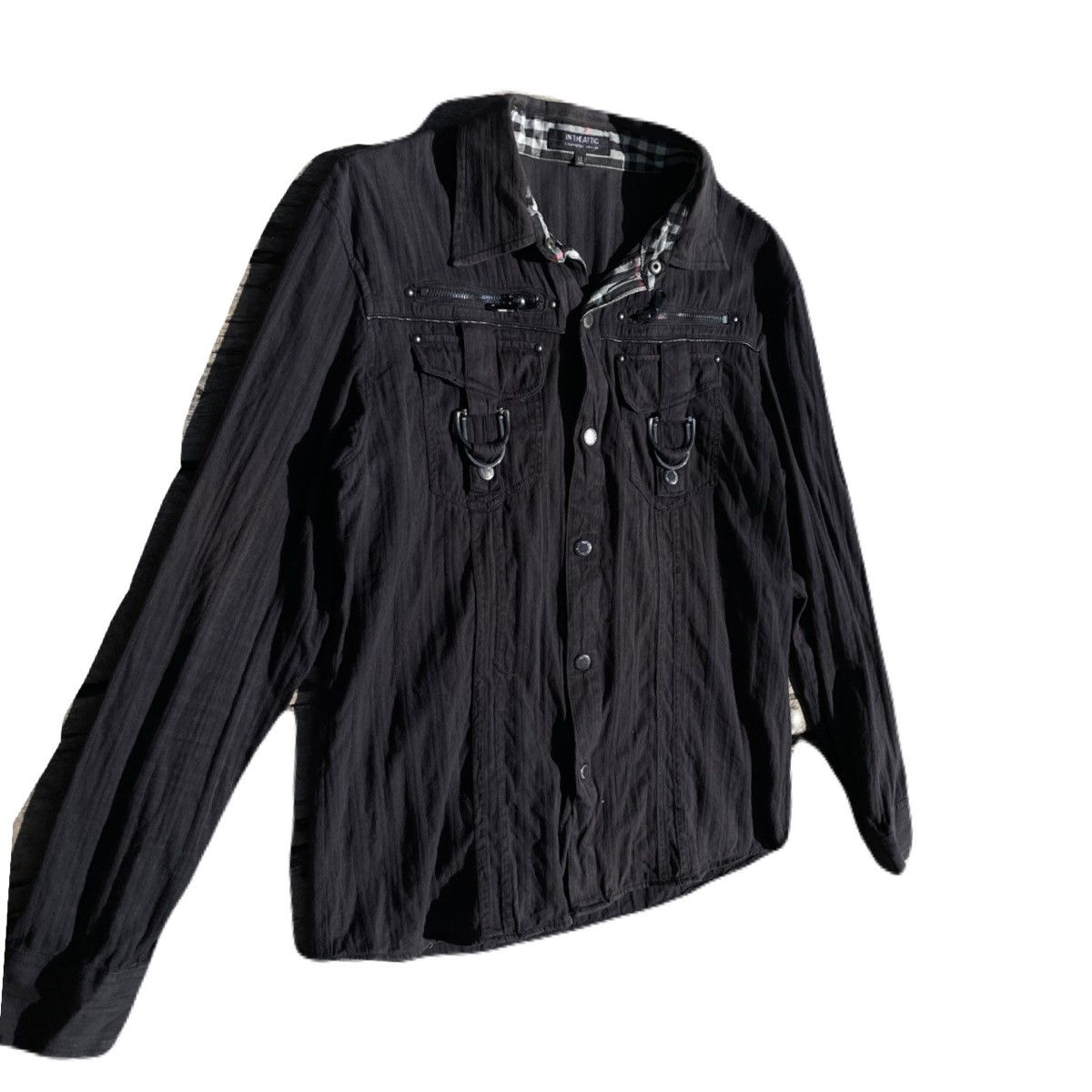 If Six Was Nine 2000s Japanese archive Vkei Zip Gimmic Belted Shirts Y2K Size US S / EU 44-46 / 1 - 3 Thumbnail