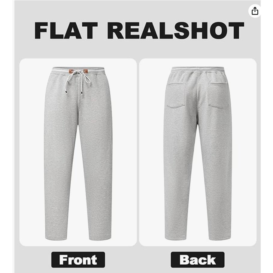 The Unbranded Brand Mens 3XL Sweatpants Zipper PocketsFleece Lined Drawstring Size US 44 / EU 60 - 3 Thumbnail