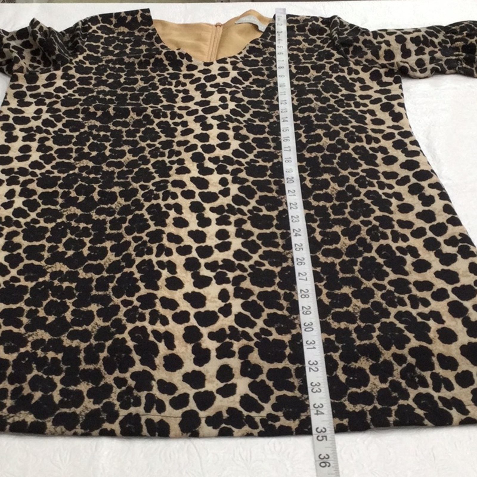 Other Belongsci Mini Shift Dress Leopard Print V-Neck Lined Medium Size M / US 6-8 / IT 42-44 - 15 Thumbnail