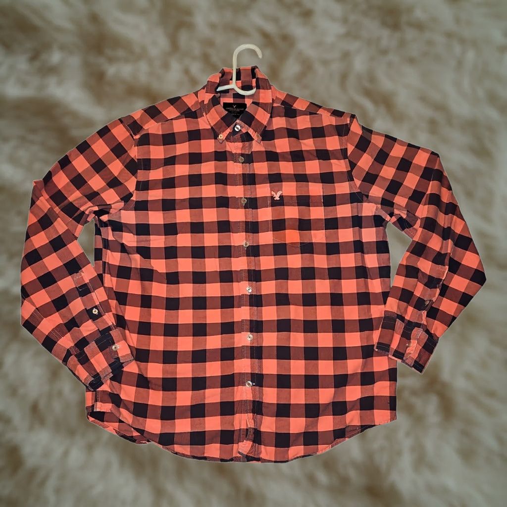 American Eagle Outfitters American Eagle Button-Down Long Sleeve Men's XL Orange Classic Fit Shirt Size US XL / EU 56 / 4 - 1 Thumbnail