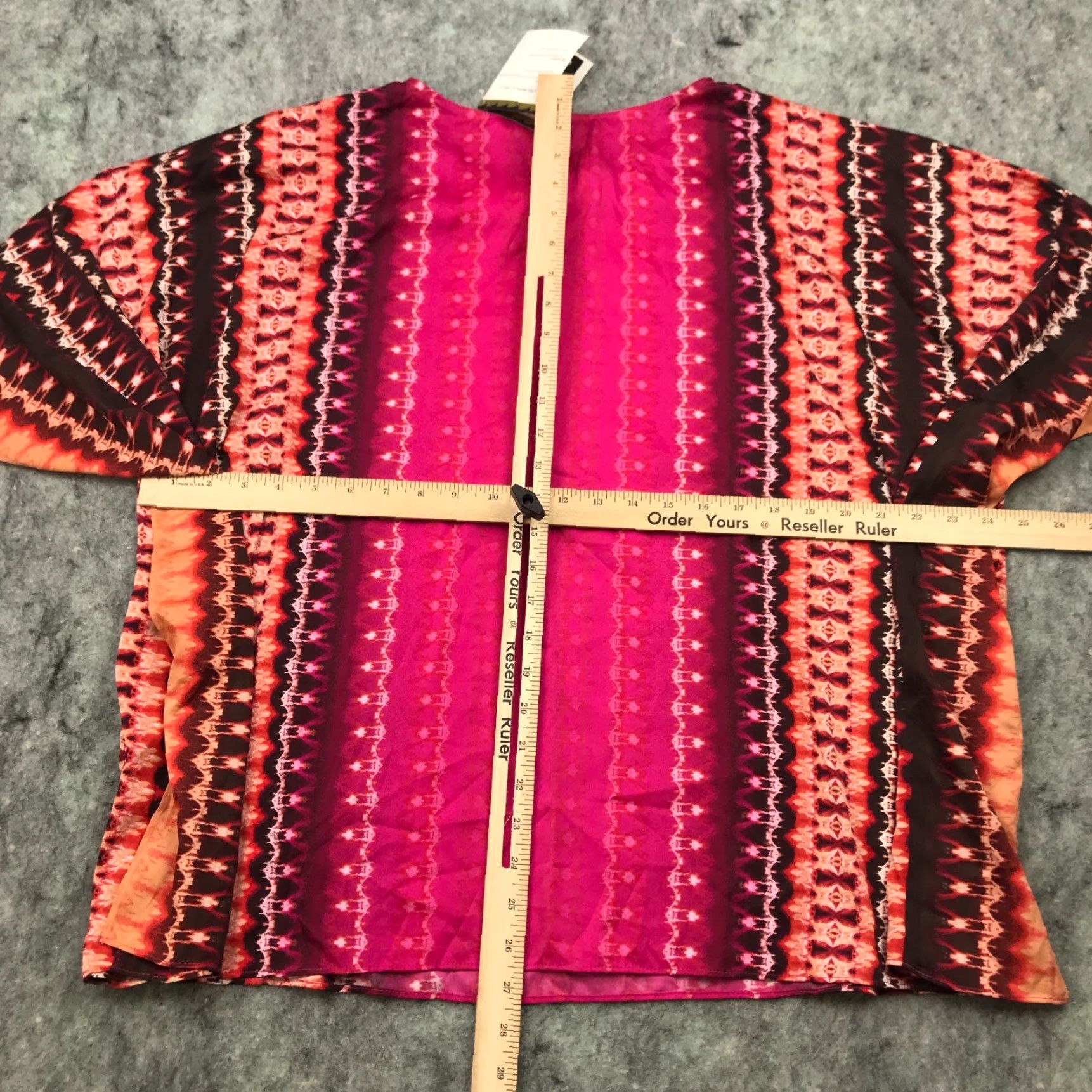 Bob Mackie Bob Mackie Wearable Art Womens Poncho Shirt Top Size 1X Pink Orange Tie Dye Size XL / US 12-14 / IT 48-50 - 7 Thumbnail