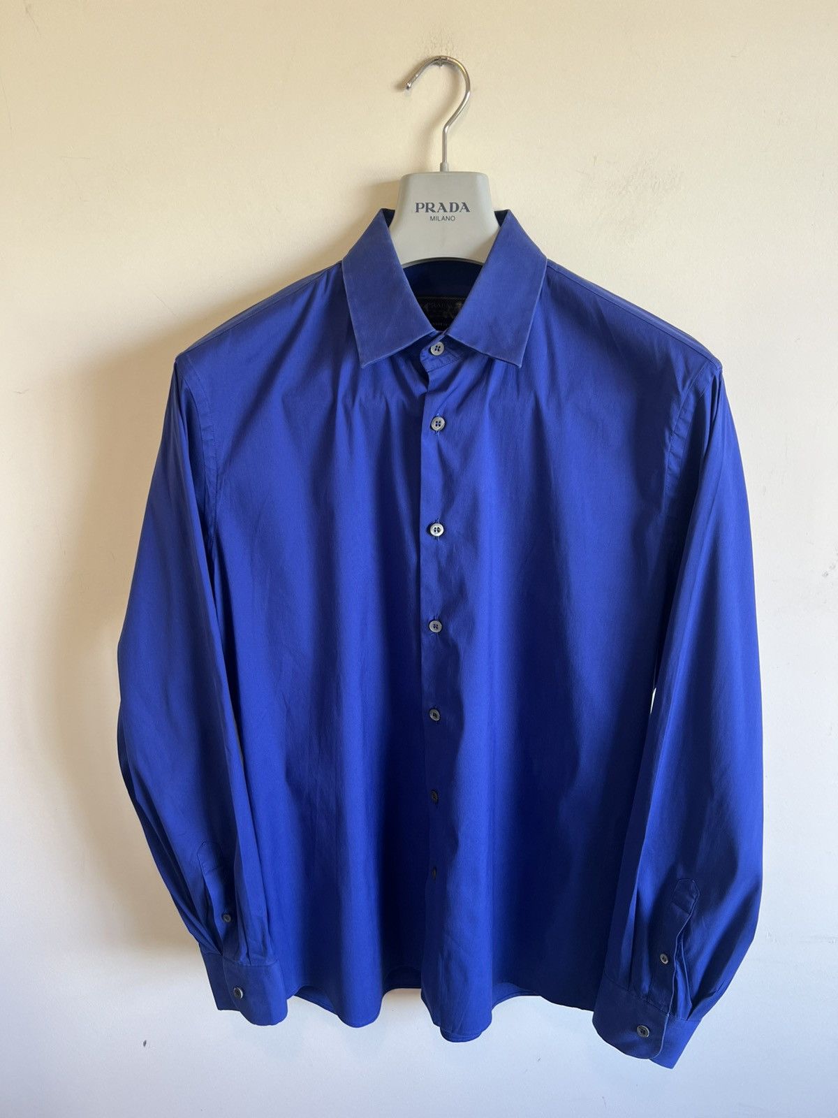 Prada SS16 Blue Prada Button Down Shirt Slim Size US M / EU 48-50 / 2 - 1 Thumbnail