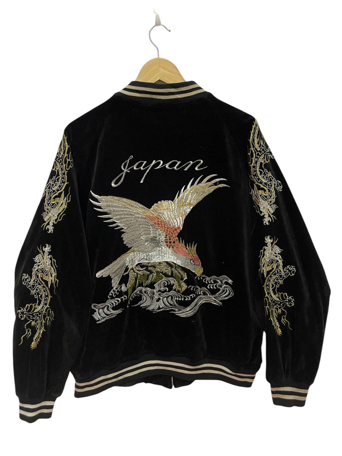 Japanese Brand VINTAGE 80’s JAPAN SOUVENIR HOSHIHIME VELVET DRAGON x EAGLE Size US L / EU 52-54 / 3 - 2 Thumbnail