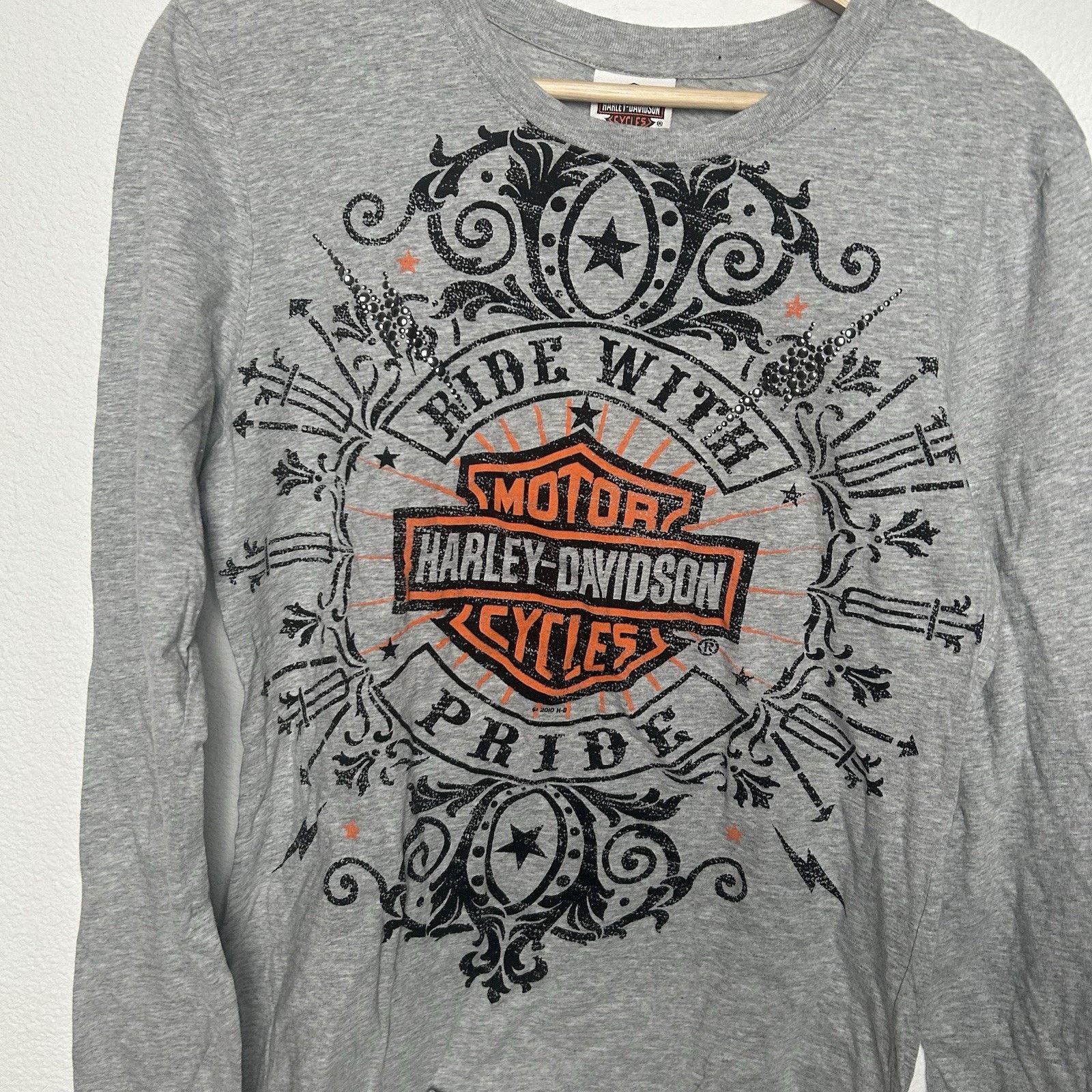 Harley Davidson Harley Davidson Women’s Gray Long Sleeve Y2K T-Shirt XL Size XL / US 12-14 / IT 48-50 - 2 Thumbnail