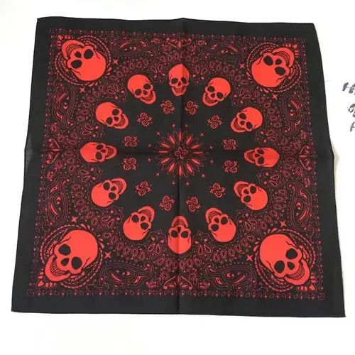 Other 3pcs Printed Skull Square Cotton Bandanas Size ONE SIZE - 1 Thumbnail