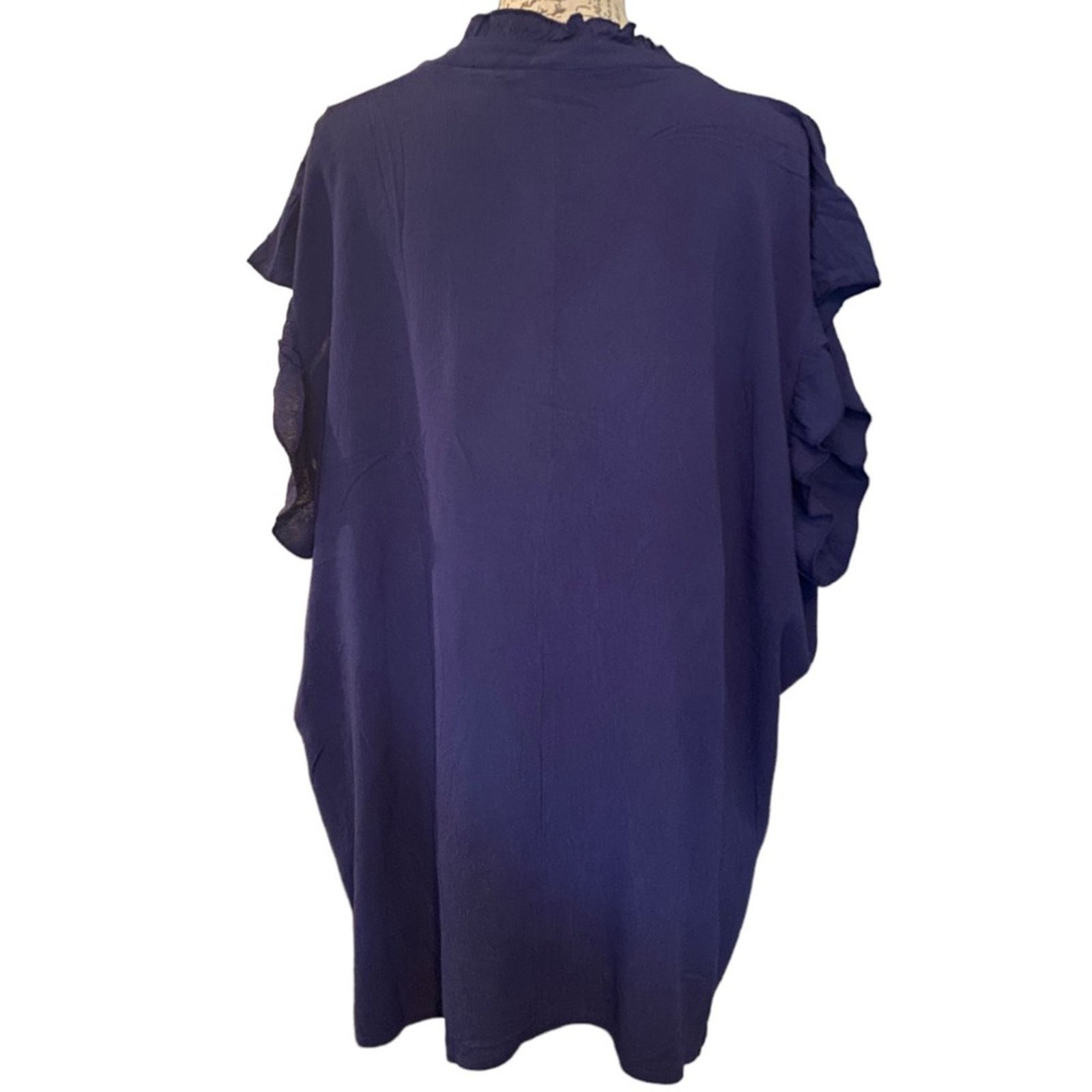 Other Bloomchic Sleeveless Blue Ruffle Shirt Size 28 Size 4XL / US 24-26 - 2 Thumbnail