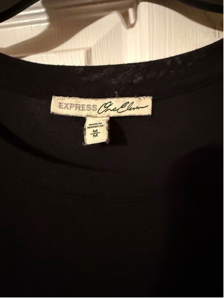 Express Express Black Medium (M)Tee with Short sleeves Size L / US 10 / IT 46 - 3 Thumbnail