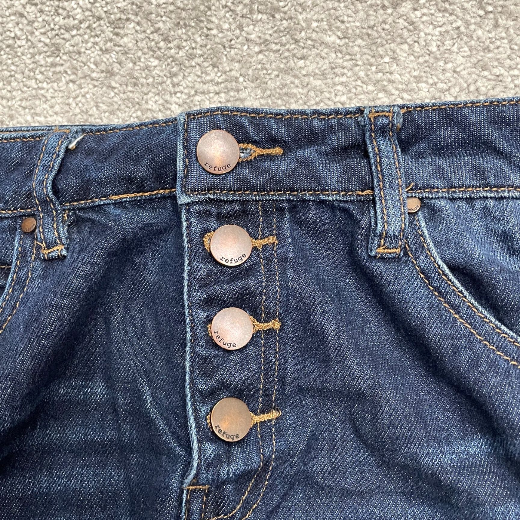 Vintage Refuge Denim Jeans Womens 10 High Rise Distressed Mom Blue 32x27 Button Size 32" / US 10 / IT 46 - 5 Thumbnail