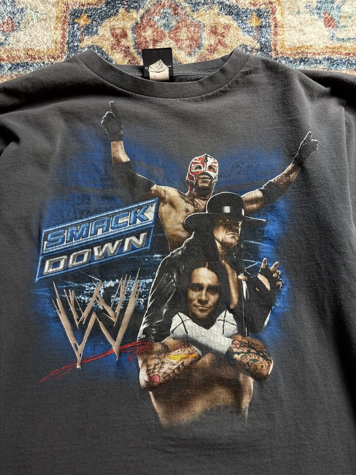 WWE Vintage WWE Smackdown Undertaker HBK Rey Mysterio T-shirt Size US S / EU 44-46 / 1 - 4 Thumbnail