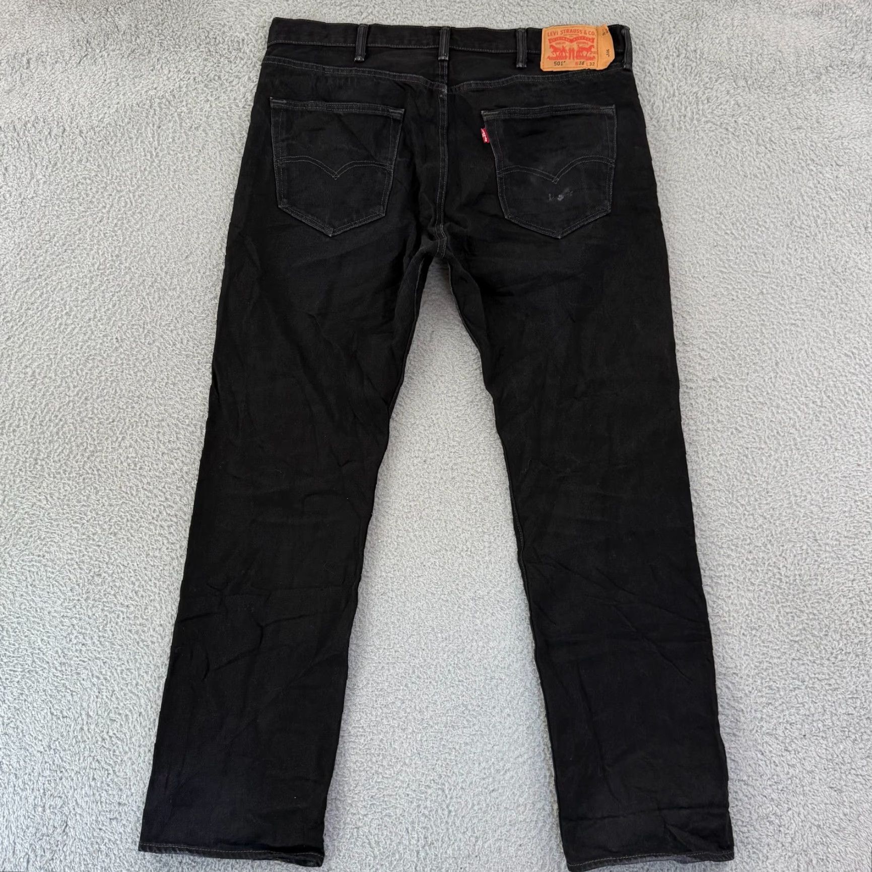 Levi's VINTAGE Levi's 501 Jeans Mens 38x32 Black Denim Straight Leg Button Fly Grunge Y2K Skate 90s Cowboys USA Mens Size US 38 / EU 54 - 2 Thumbnail