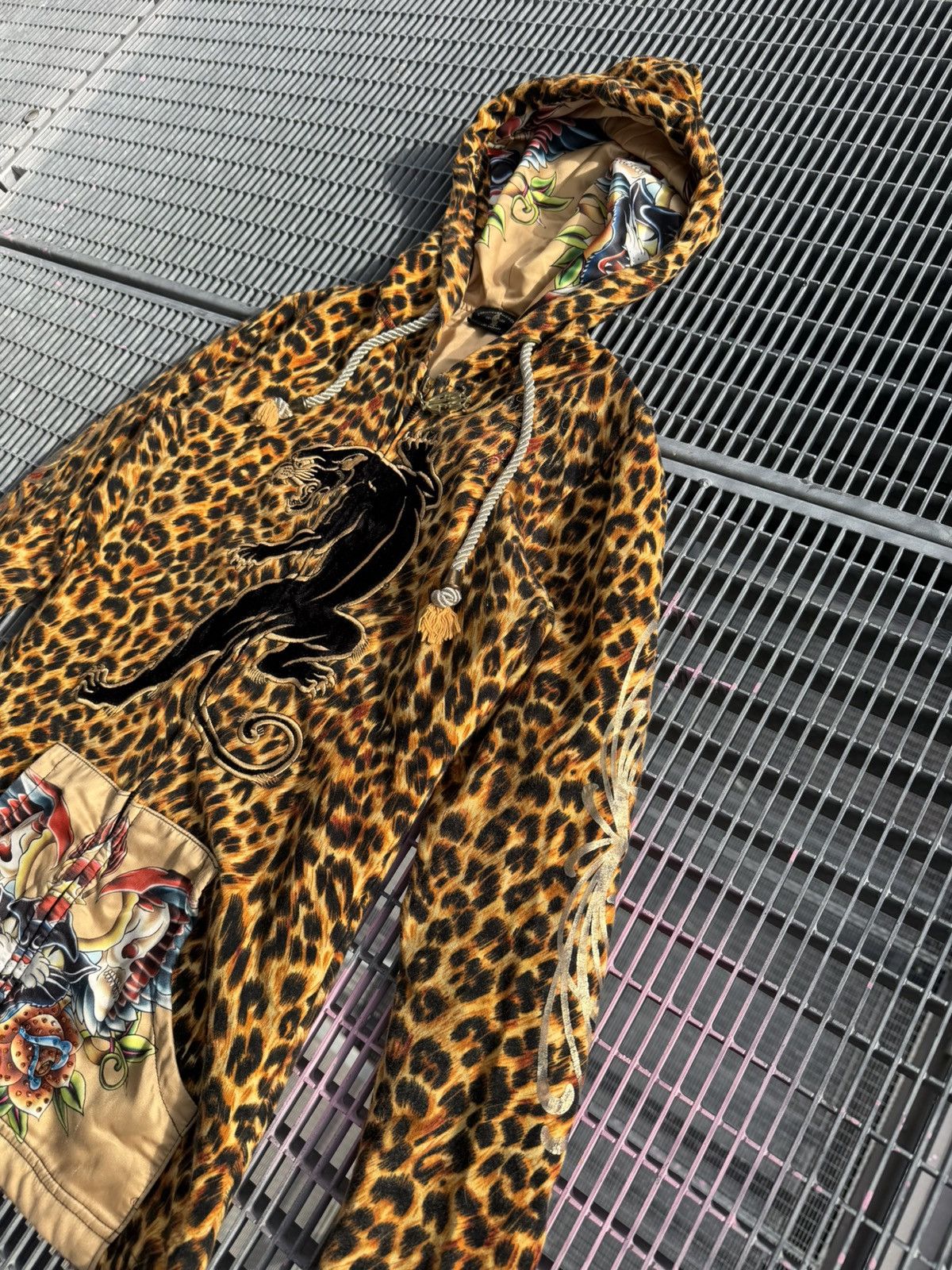 Christian Audigier Vintage Christian Audigier Leopard Y2K Overprinted Zip Size S / US 4 / IT 40 - 3 Thumbnail