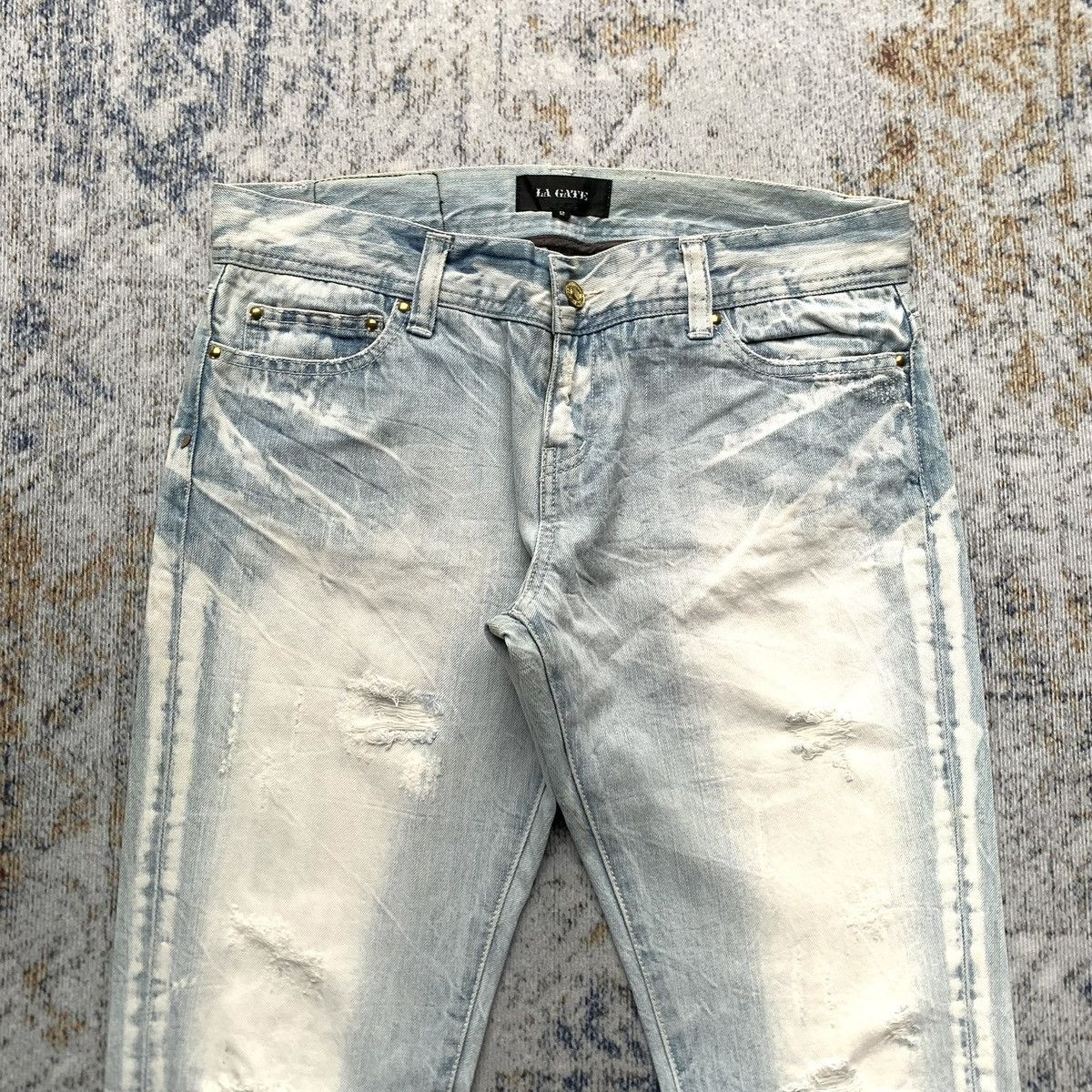 If Six Was Nine × Japanese Brand × Vintage Rare Japanese Brand LA Gate Blue Wash Distressed Jeans Size US 33 - 2 Thumbnail