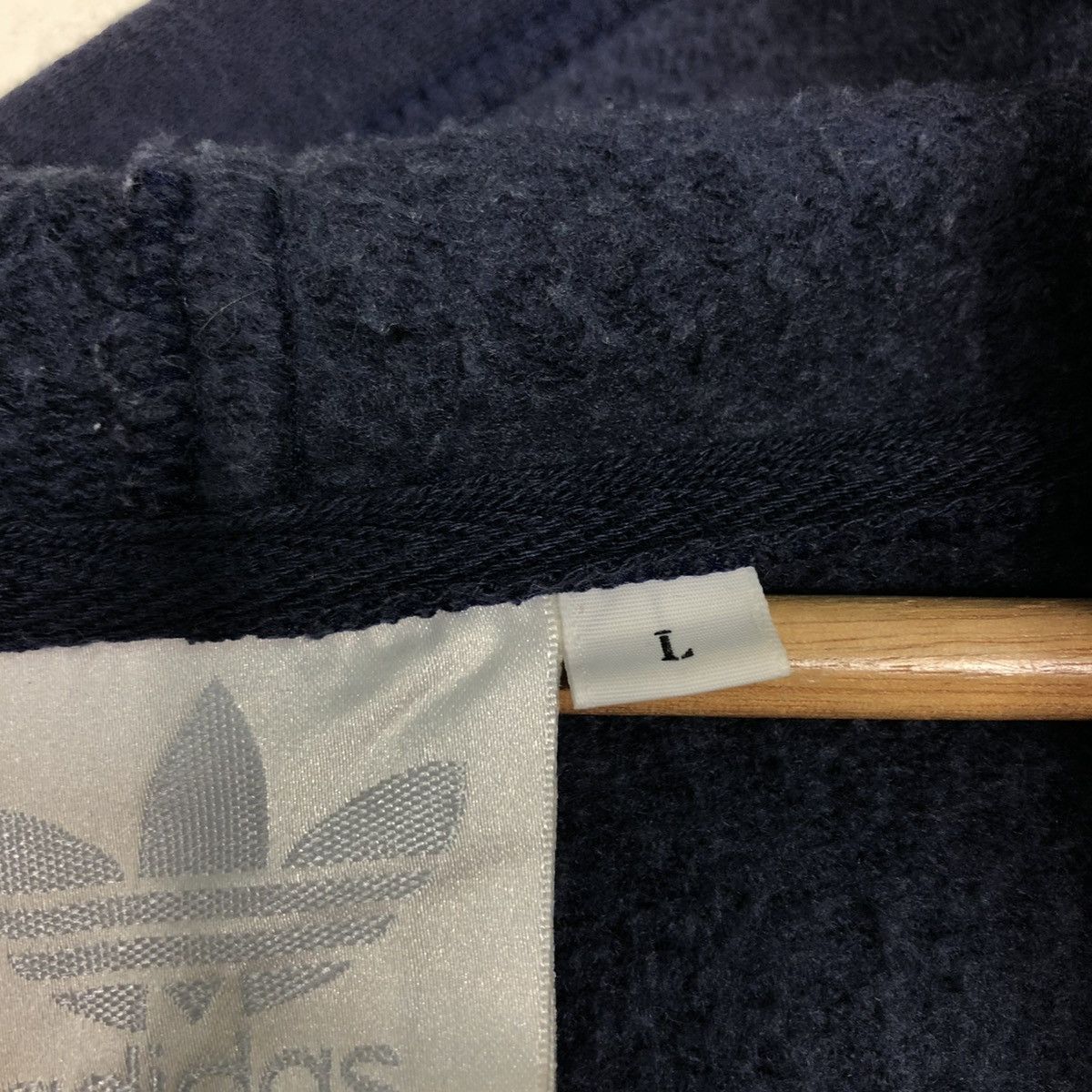 Adidas 🔥VINTAGE ZIPPER HOODIE JACKET ADIDAS BIG LOGO BACK HIT Size US L / EU 52-54 / 3 - 23 Thumbnail