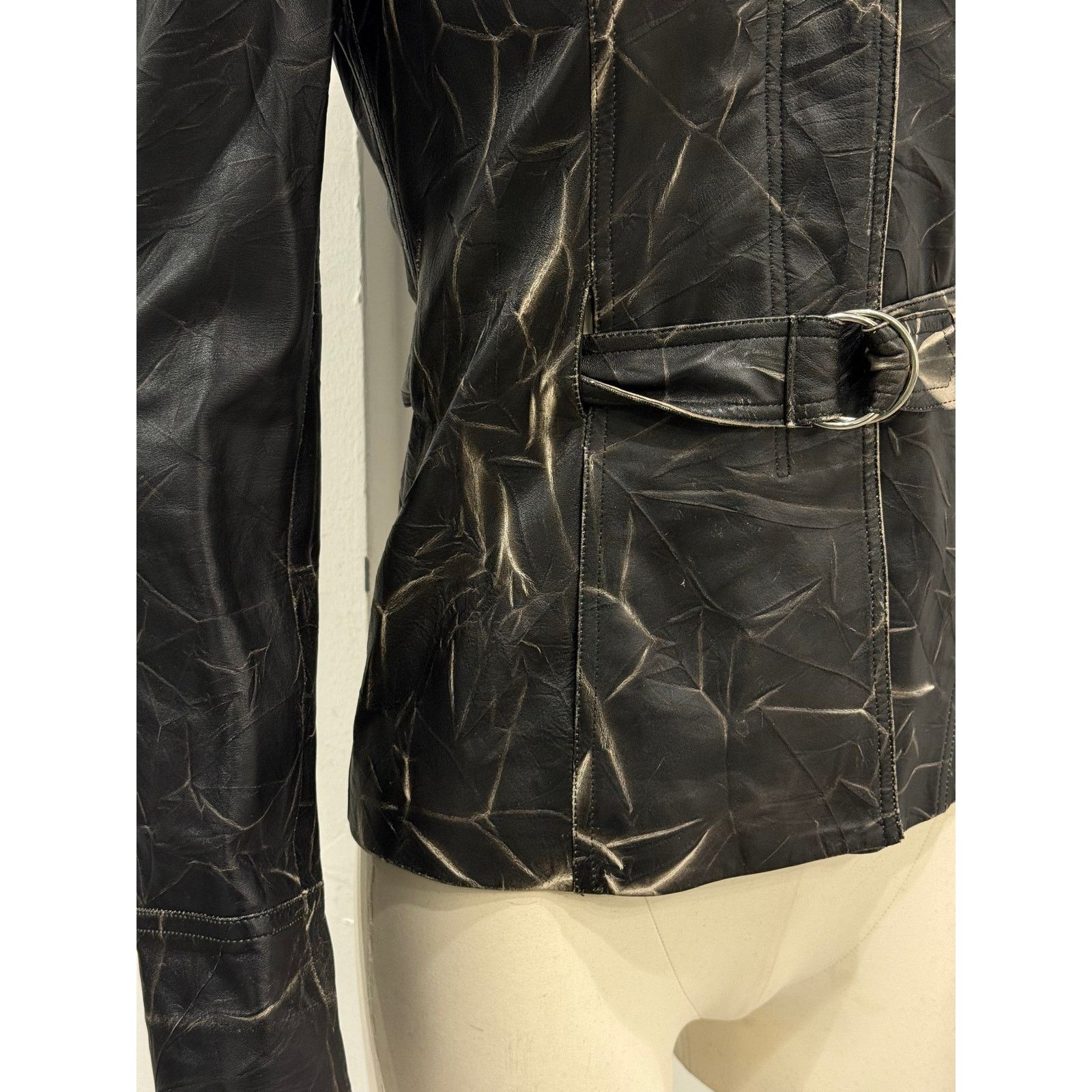 plein sud 2000s Plein Sud dyed effect distressed leather jacket Size S / US 4 / IT 40 - 9 Thumbnail