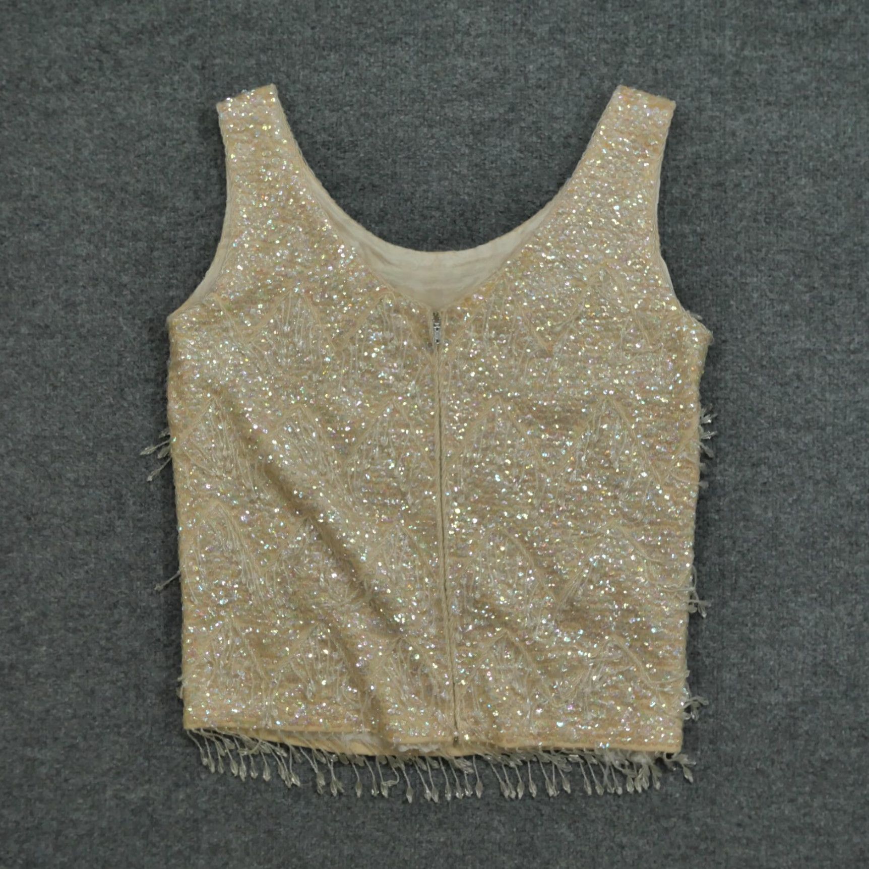 Vintage VINTAGE Beaded Top Womens L Tan Beige Wool Sleeveless Cocktail 60s 70s Beaded Top Womens L Tan Beige Wool Sleeveless Cocktail 60s 70s Size L / US 10 / IT 46 - 6 Thumbnail