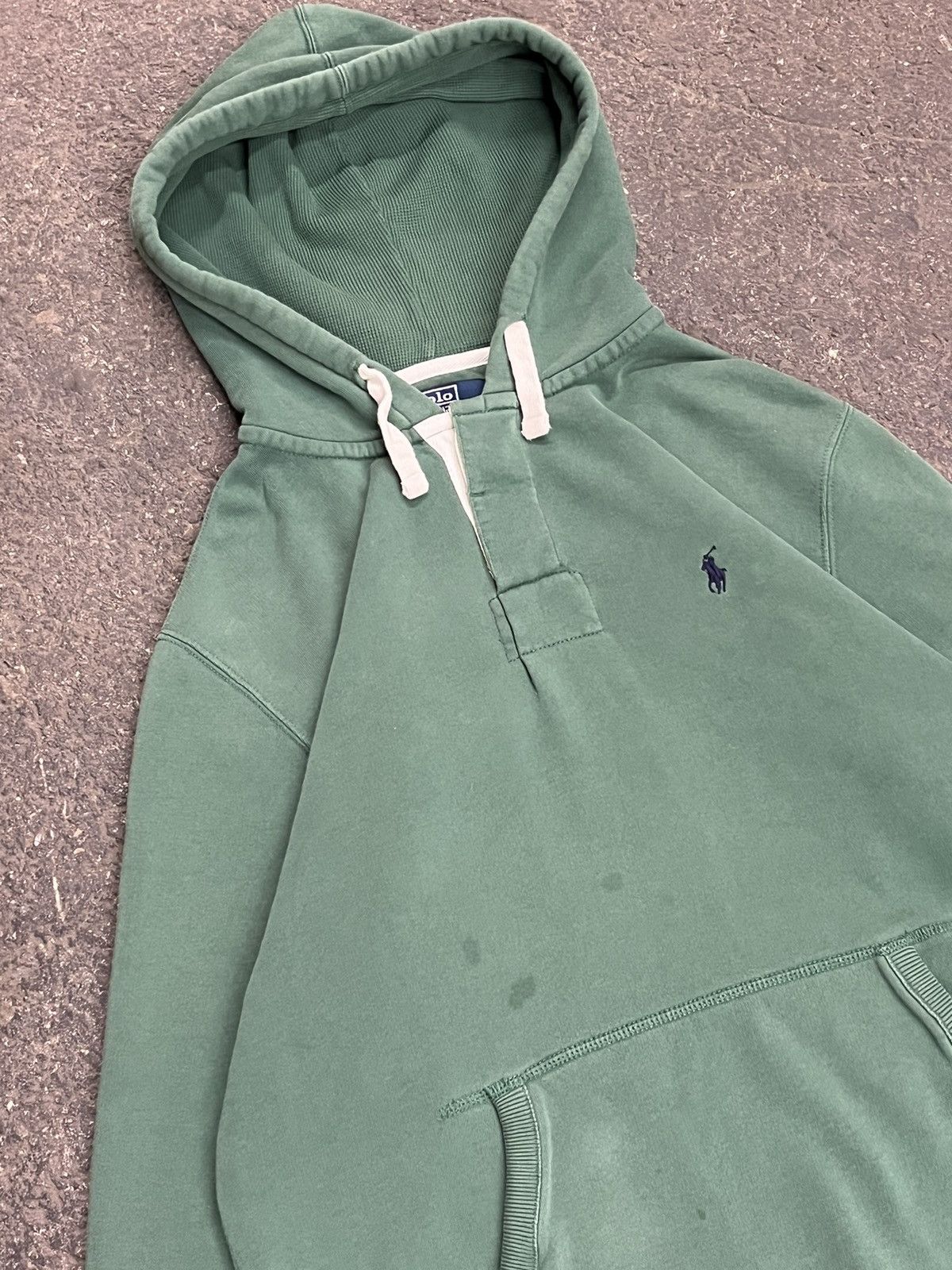 Polo Ralph Lauren × Vintage Polo Ralph Lauren vintage earth tone green thermal hoodie Size US L / EU 52-54 / 3 - 3 Thumbnail
