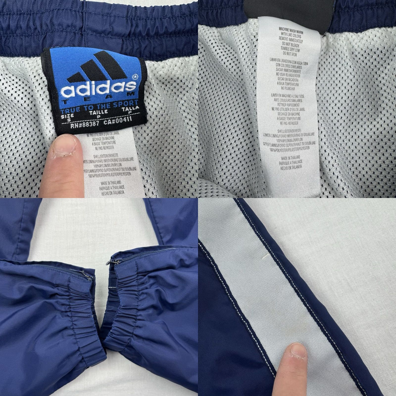 Adidas VINTAGE Adidas Track Pants Adult Small Blue Sports Y2K Hipster with Pockets Mens Size US 29 - 8 Thumbnail