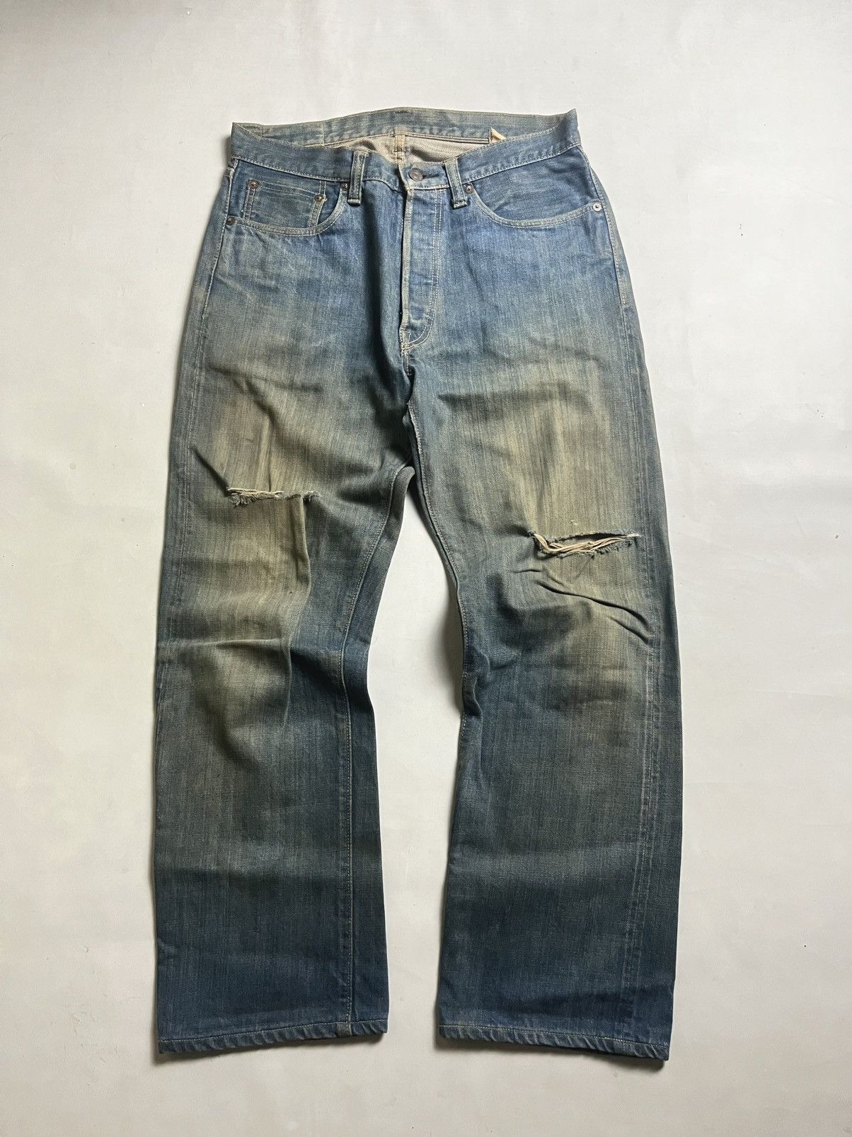 💸BIDDING OFFER💸 Vintage Sugarcane distress denim jeans