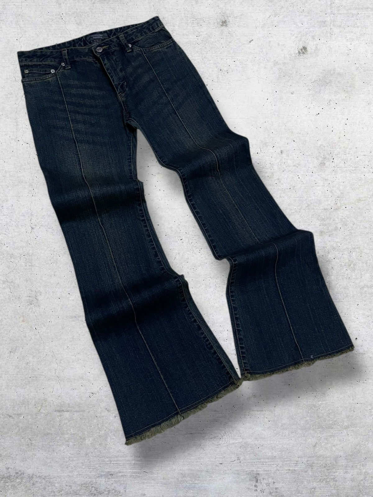 Tornado Mart VINTAGE JOUERAUX JAPAN DESIGNER 90S CLASSIC FLARED CUT DENIM Size US 29 - 2 Thumbnail