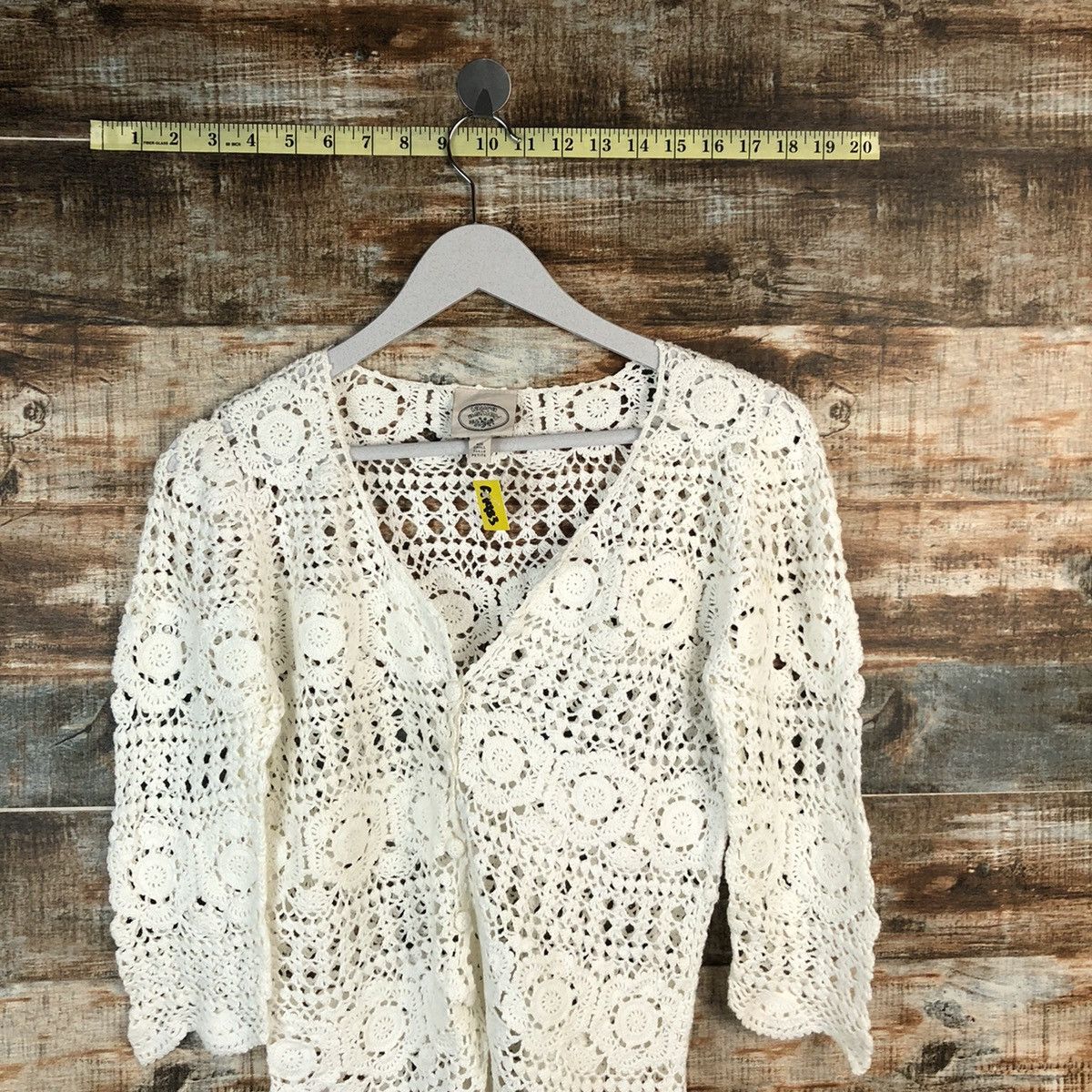 Laura Ashley Laura Ashley White crochet mesh net Cardigan Knitwear #A1483 Size S / US 4 / IT 40 - 5 Thumbnail