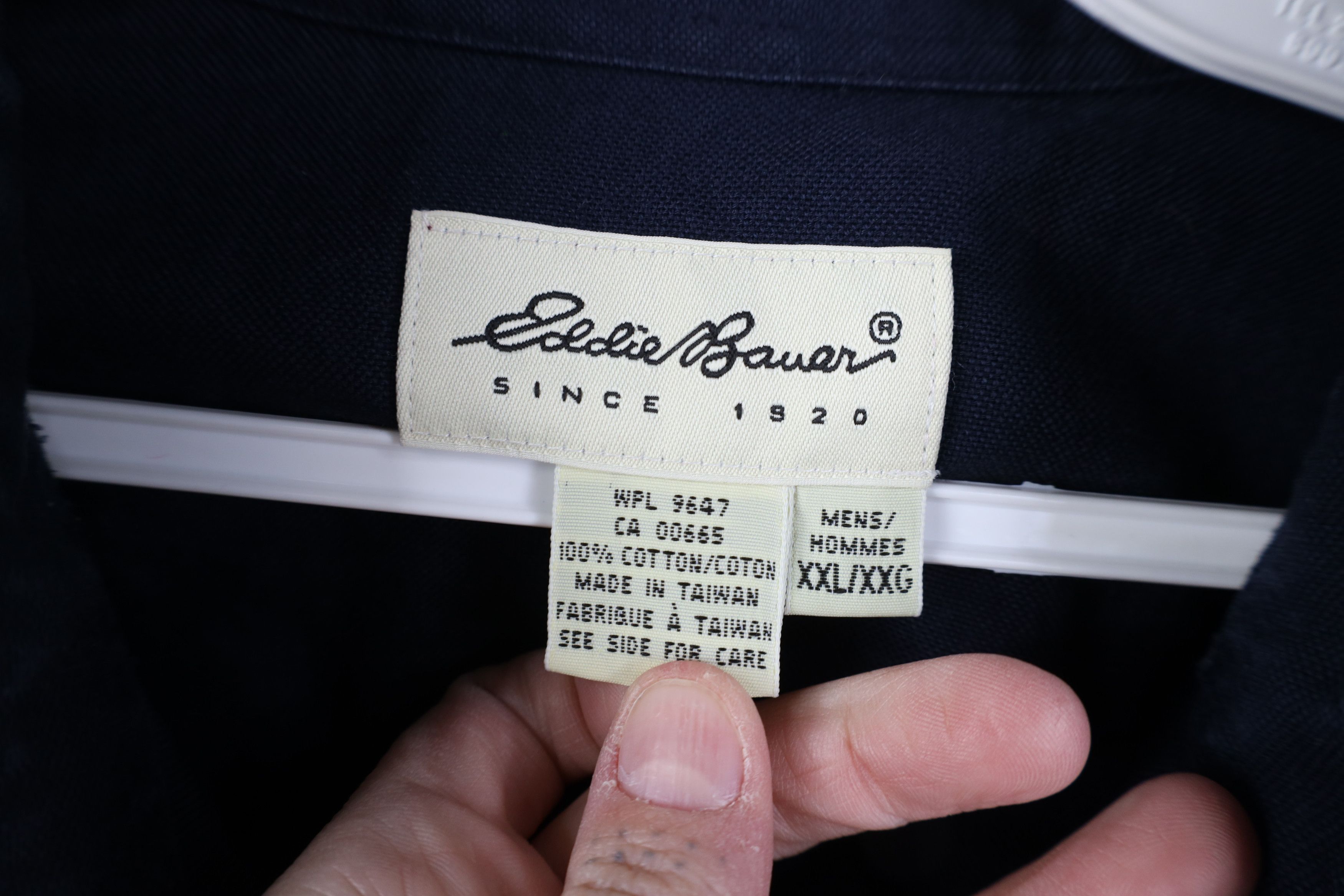 Eddie Bauer Vintage 90s Eddie Bauer Cotton Oxford Button Down Shirt Blue Size US XXL / EU 58 / 5 - 8 Thumbnail